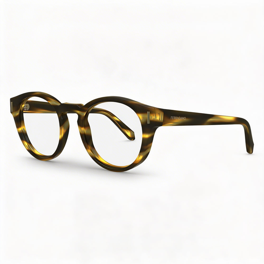 Ferragamo SF2998 Gafas de sol unisex de acetato marrón a rayas estilo moderno sin polarizar 50 mm