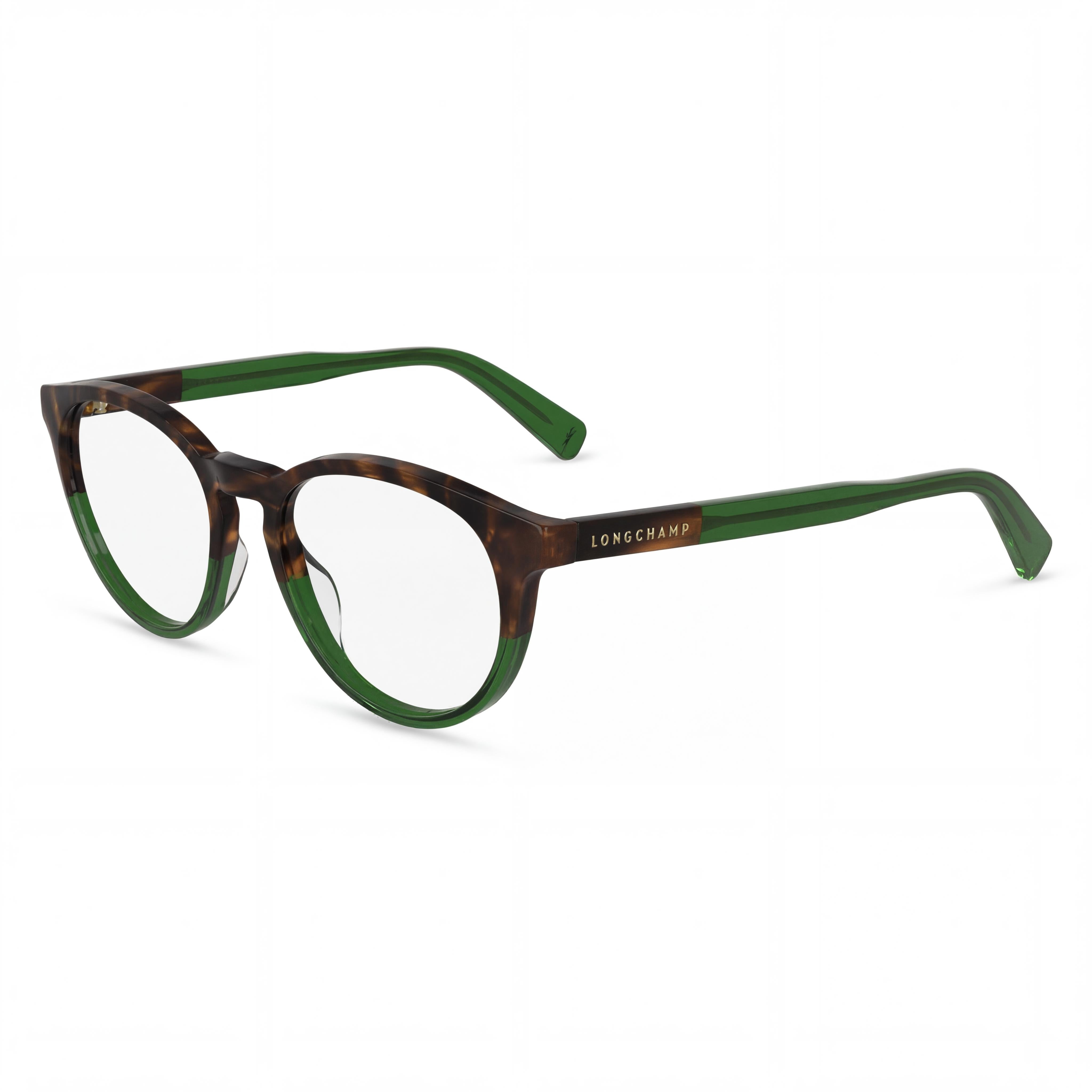 Longchamp Lo2752 Women's Striped Brown Green Eyeglasses with Clear Demo Lenses - Prescription Ready 51-17-140, Photo 1