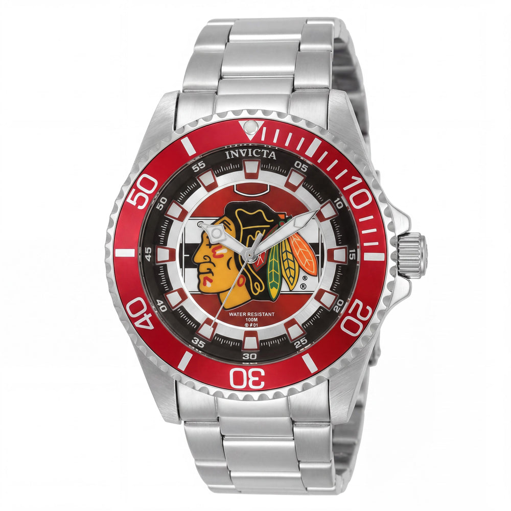 Reloj Invicta IN-42203-AMZUK para mujer, de cuarzo, esfera roja, acero inoxidable plateado, resistente al agua, 38 mm