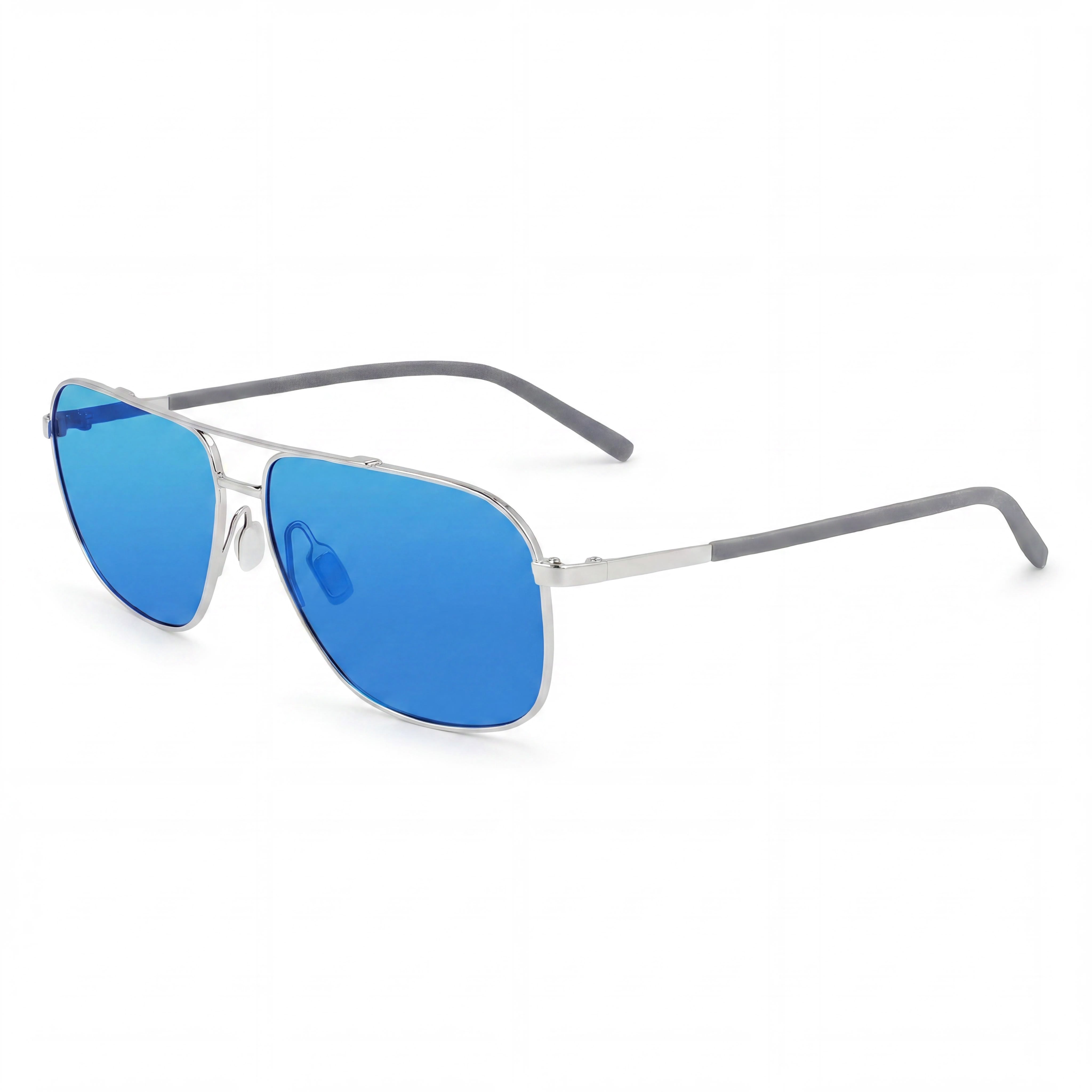 Columbia C115SP MIST TRAIL Men's Navigator Polarized UV Protected Shiny Silver Metal Blue Revo Sunglasses 57mm, Photo 1