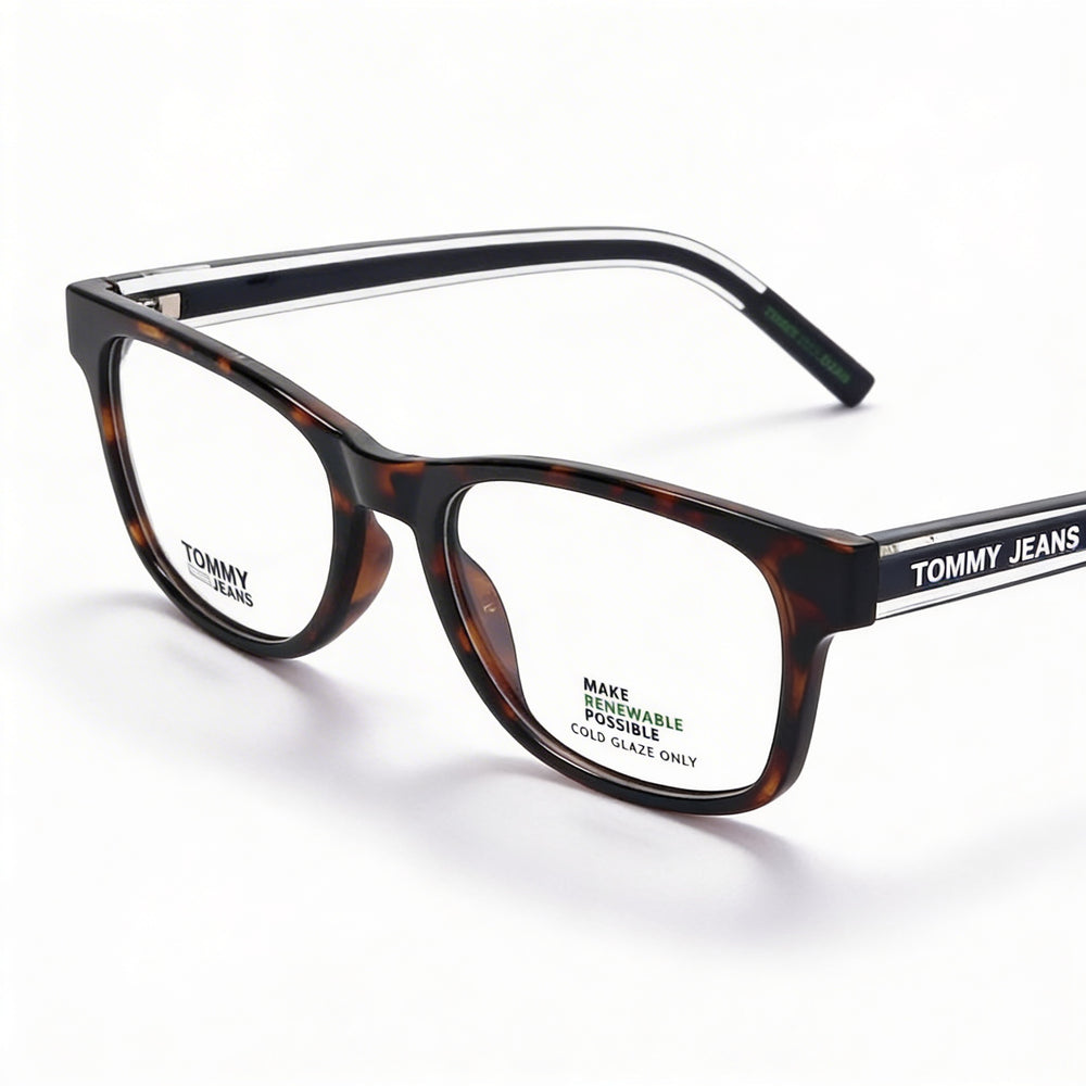 Tommy Hilfiger Gafas Modernas para Hombre con Montura Havana Inyectada y Cristales de Policarbonato no Polarizados, 52 mm