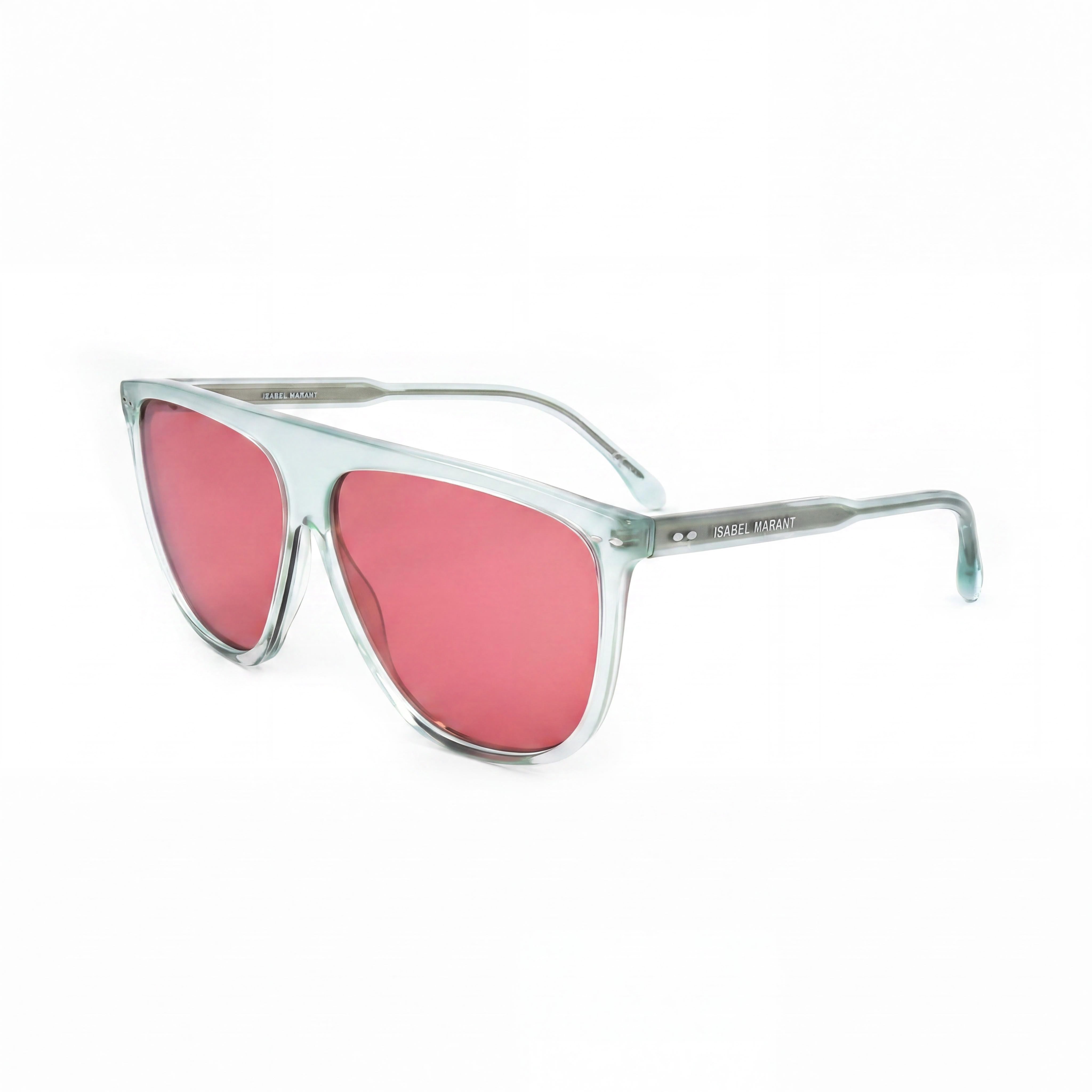 Isabel Marant Modern Women's Transparent Green Acetate Pink Lens Sunglasses 61mm, Photo 1
