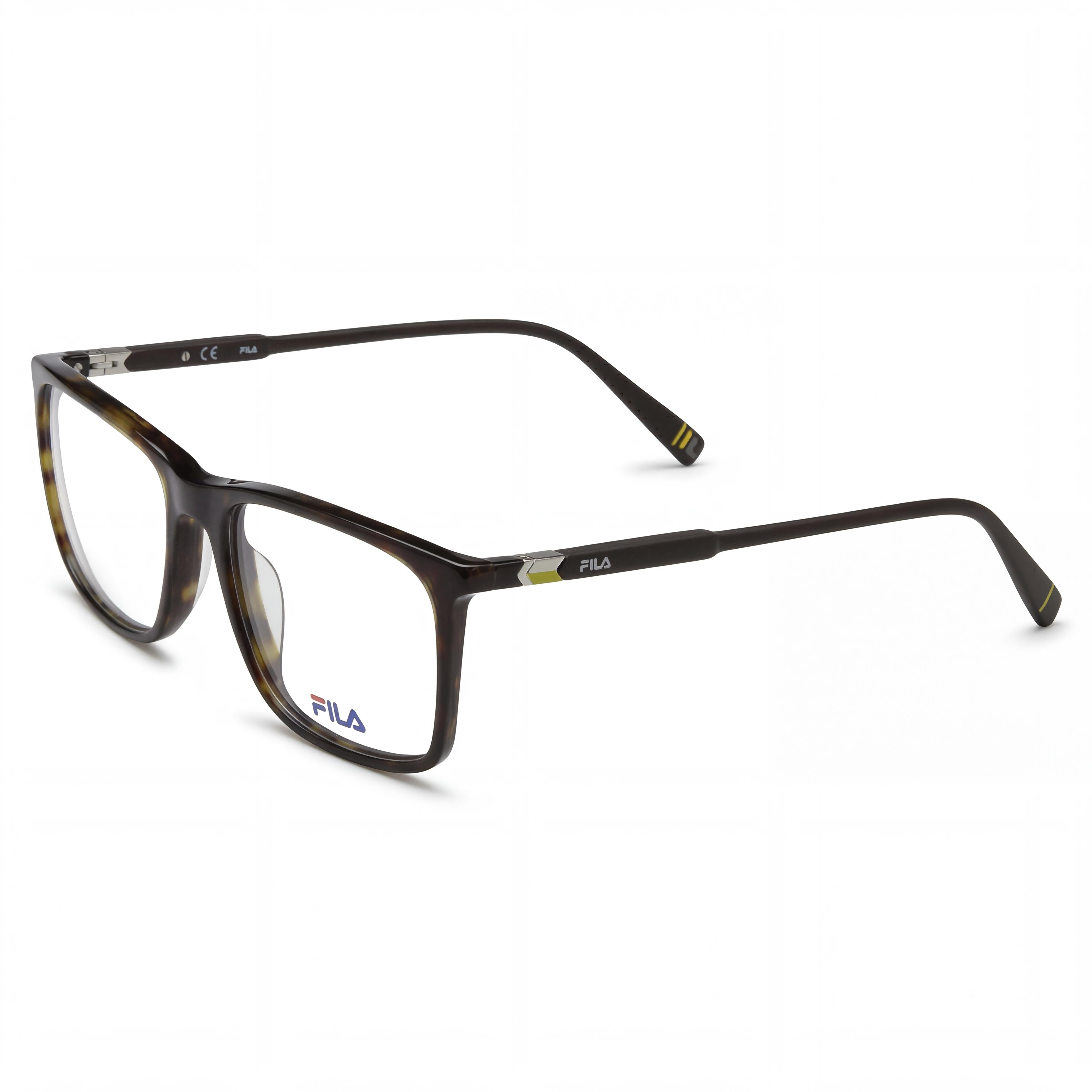 FILA Unisex FULL-FRAME Dark Havana Acetate + Metal Frame Havana Polycarbonate Lens Sunglasses 53mm, Photo 1