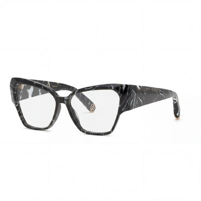 Philipp Plein Classic Men's Marbled Black Acetate Eyeglasses Frame, 55mm Lens, 14mm Bridge, 140mm Temple