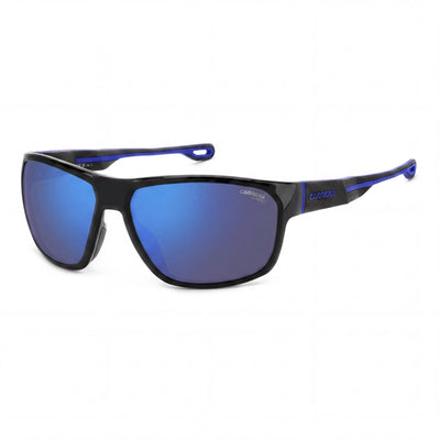 Gafas de sol Carrera Casual para hombre, montura de poliamida ecológica negra y azul, con protección UV y lentes multicapa azules de 63 mm