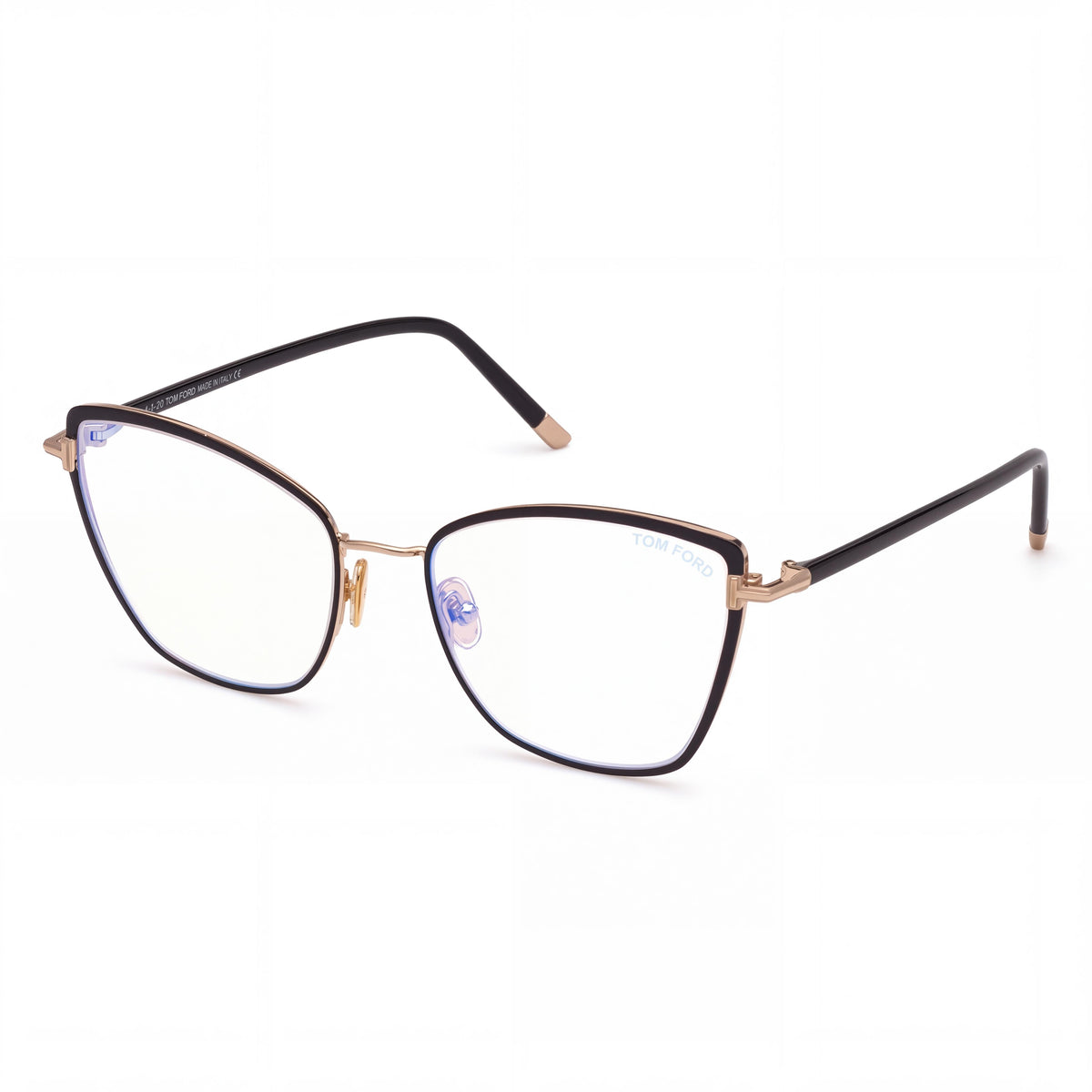 Tom Ford FT5740-B Women's Black Rose Gold Metal Cat Eye Eyeglasses 54, Photo 1
