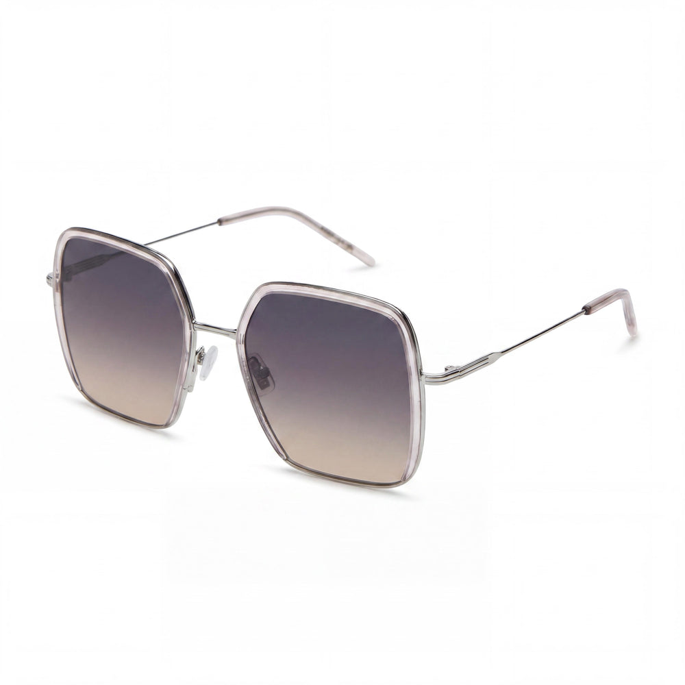 HUGO BOSS BLACK Gafas de sol de mujer cuadradas rosa de acero inoxidable con paladio y protección UV de 55 mm Boss 1783/S