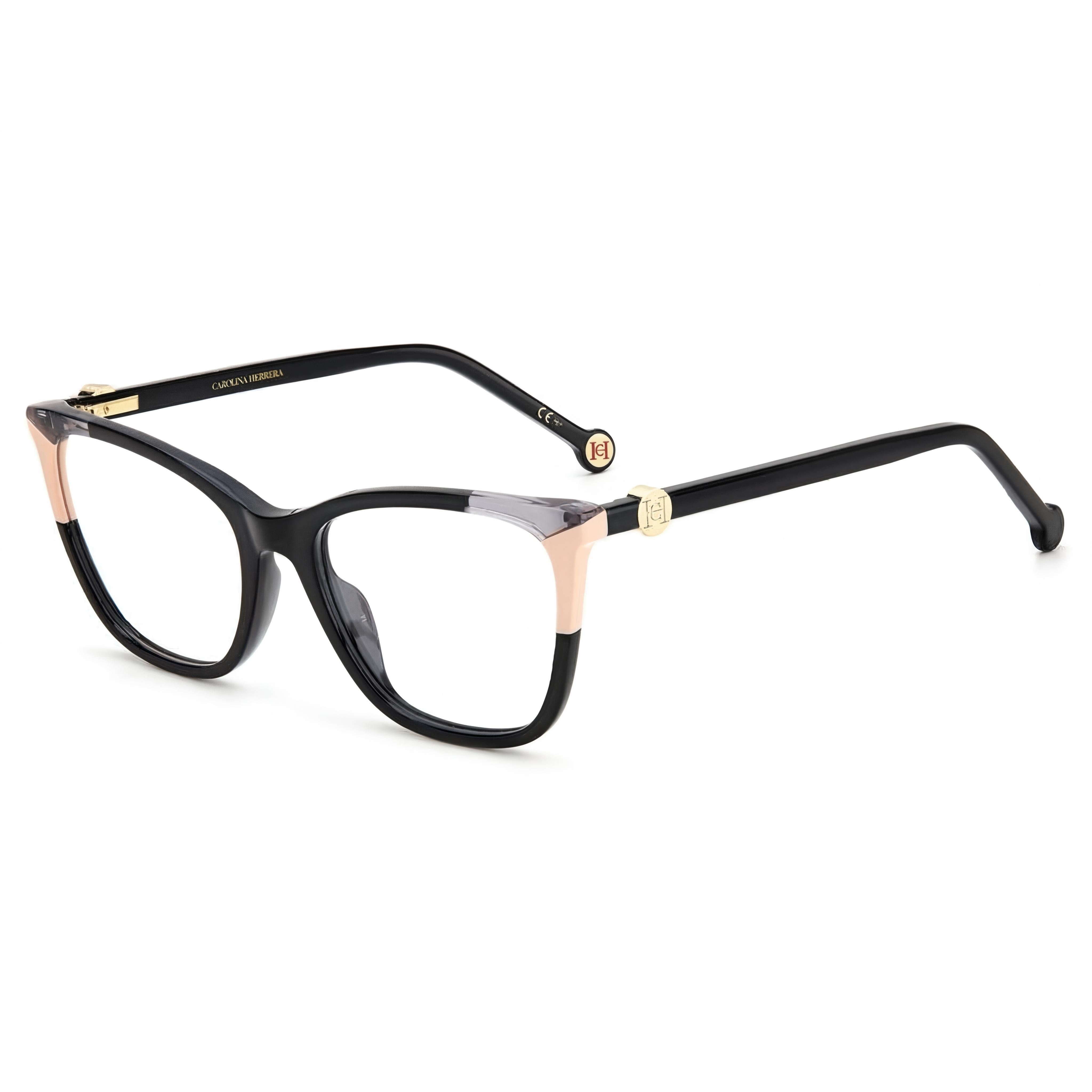 Carolina Herrera Ch 0057 Women's Cat Eye Acetate Frame Non- Eyeglasses Black Nude 53mm, Photo 1