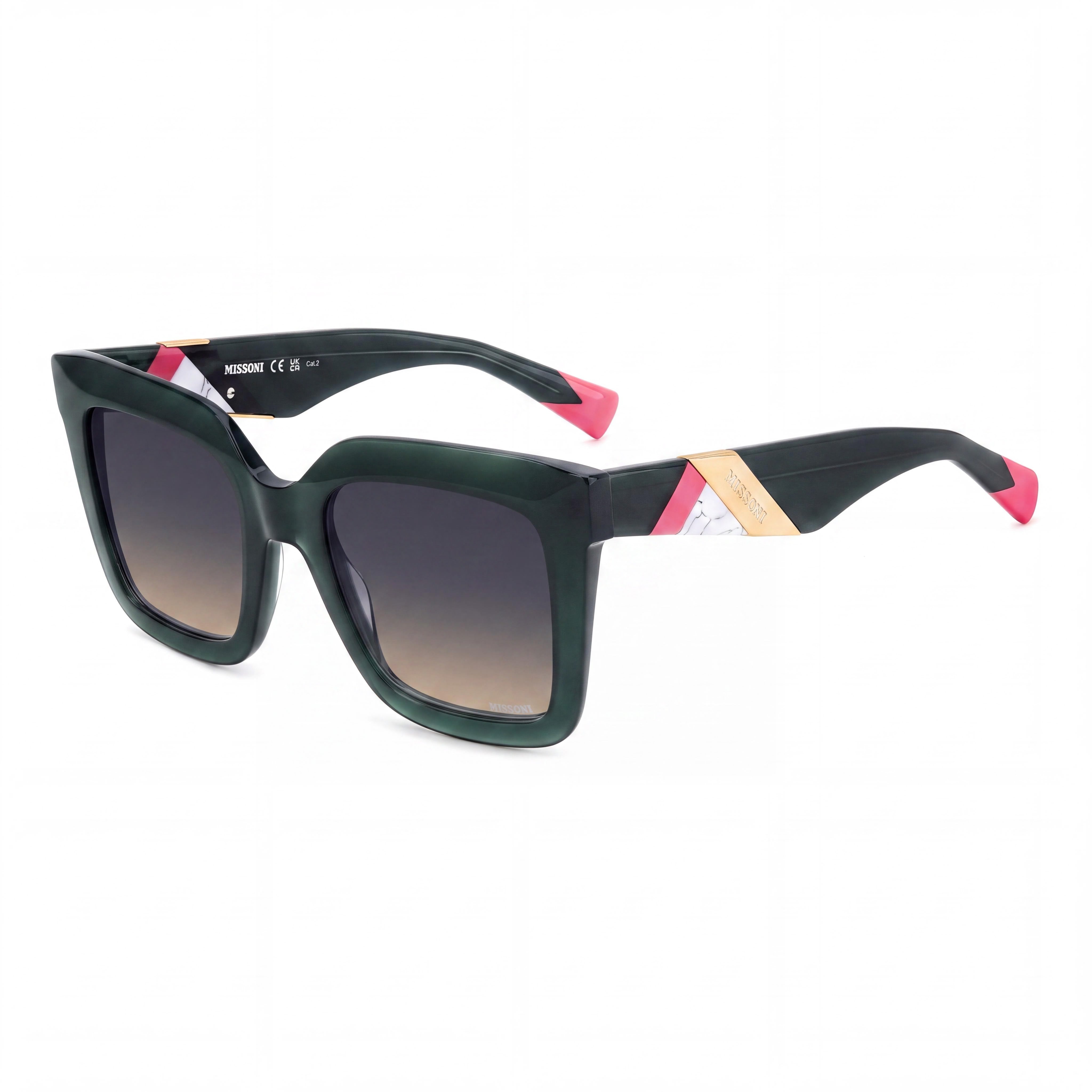 M Missoni Modern Women's Acetate Sunglasses Green Blue Doubleshade Peach UV Protection 52mm, Photo 1