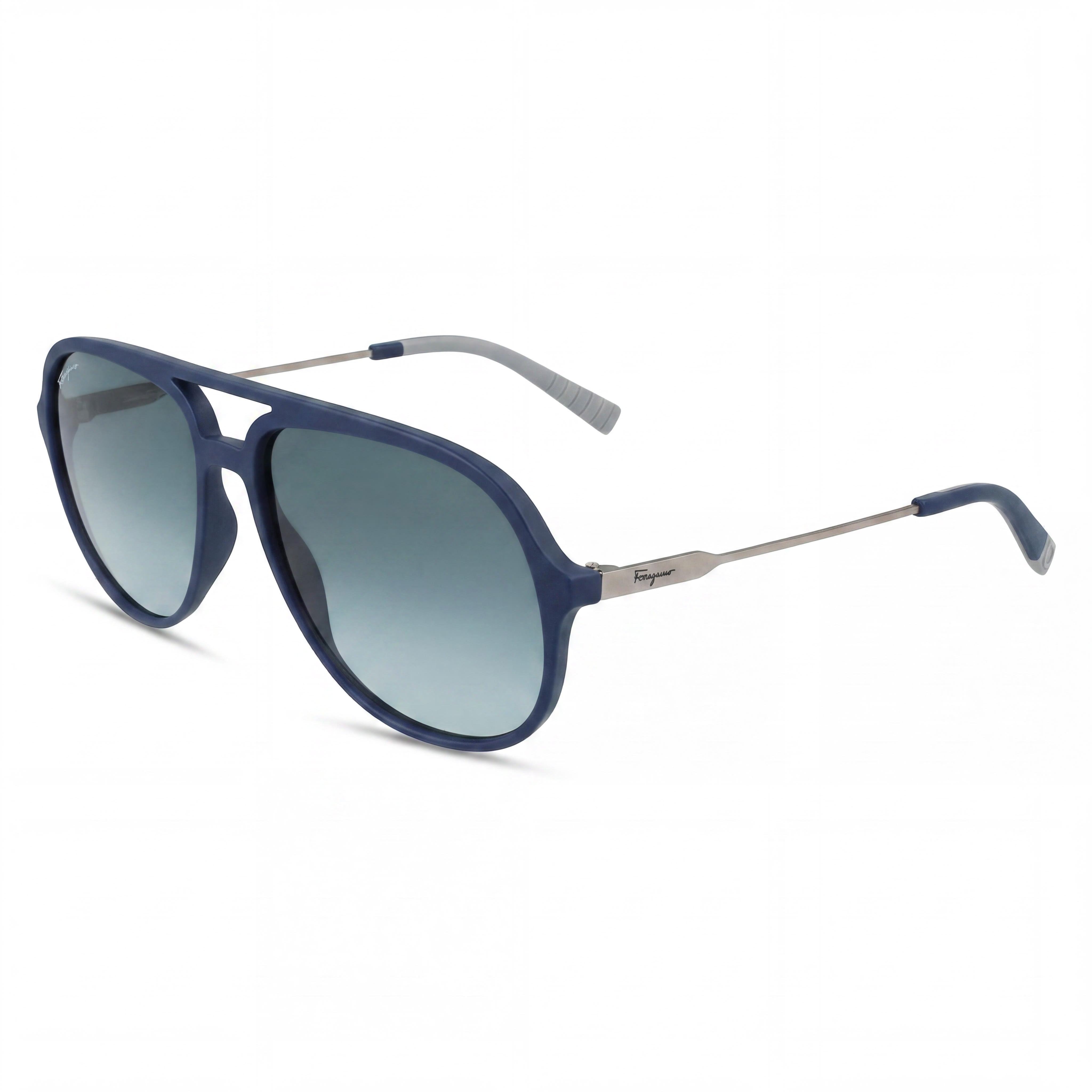 Ferragamo Casual Unisex INJECTED Blue Frame Blue Gradient UV Protection Non-Polarized Sunglasses 60-16-145, Photo 1