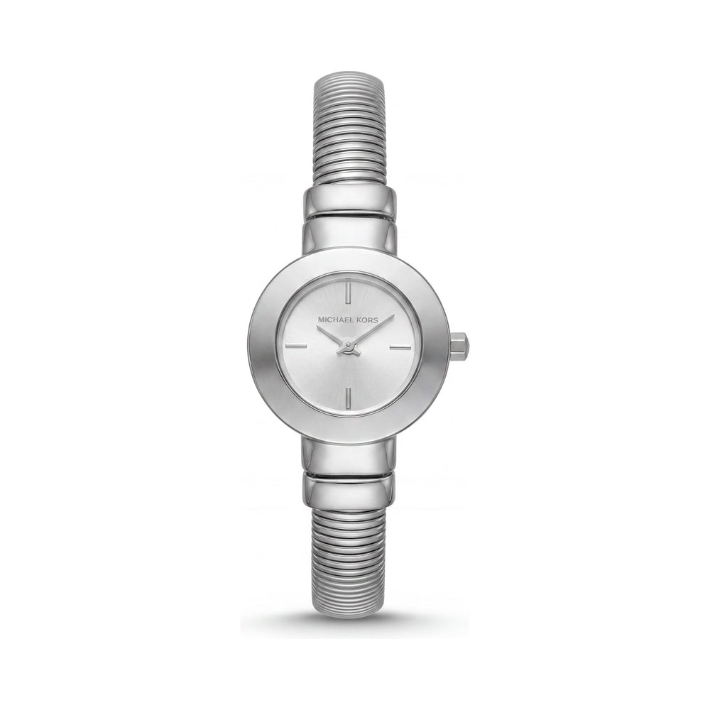 Reloj clásico Michael Kors Gramercy para mujer, de acero inoxidable plateado, de cuarzo, de 21 mm y resistente al agua.