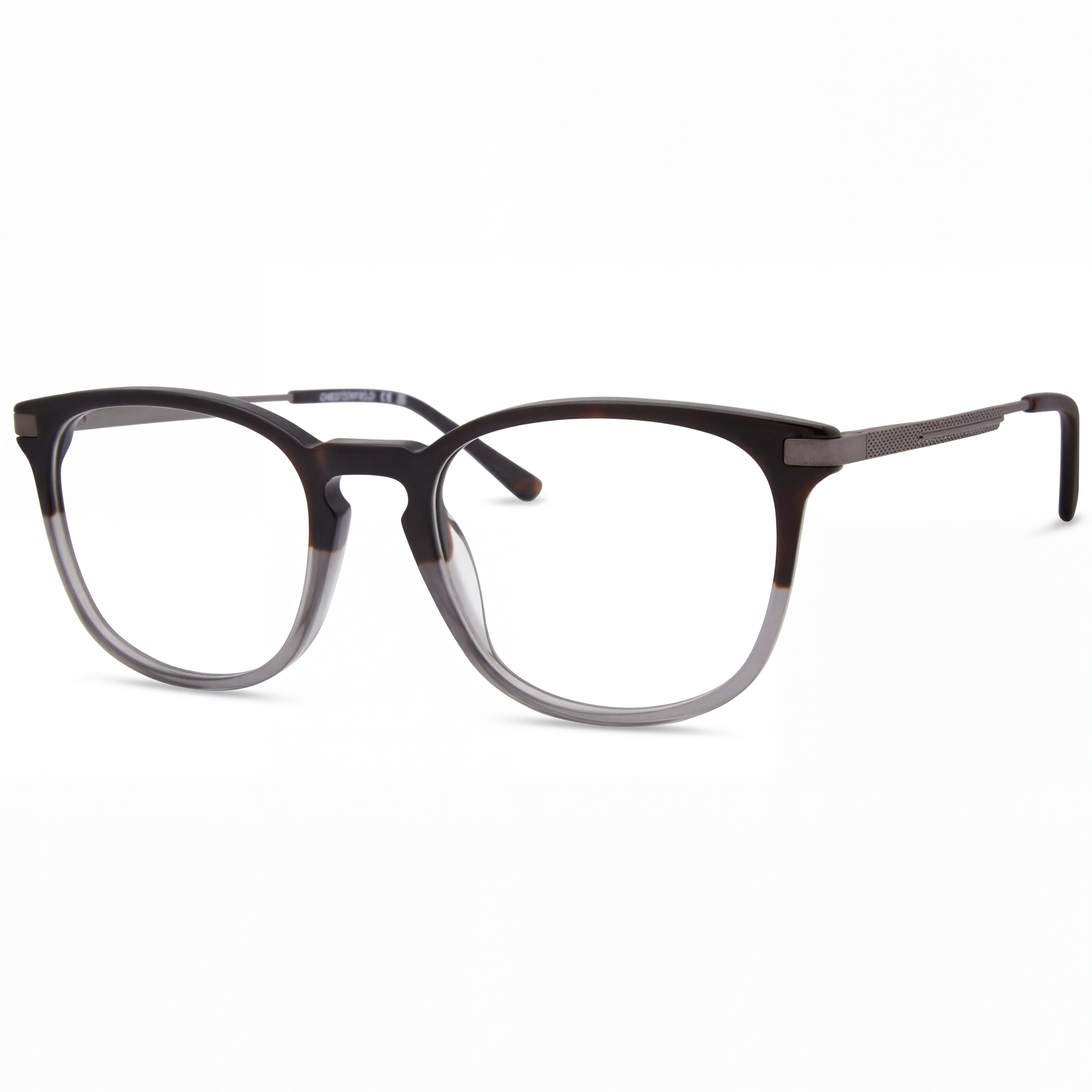 Gafas Chesterfield clásicas para hombre, montura de plástico gris havana con lentes de policarbonato, tamaño 54-20-150mm, Photo 1