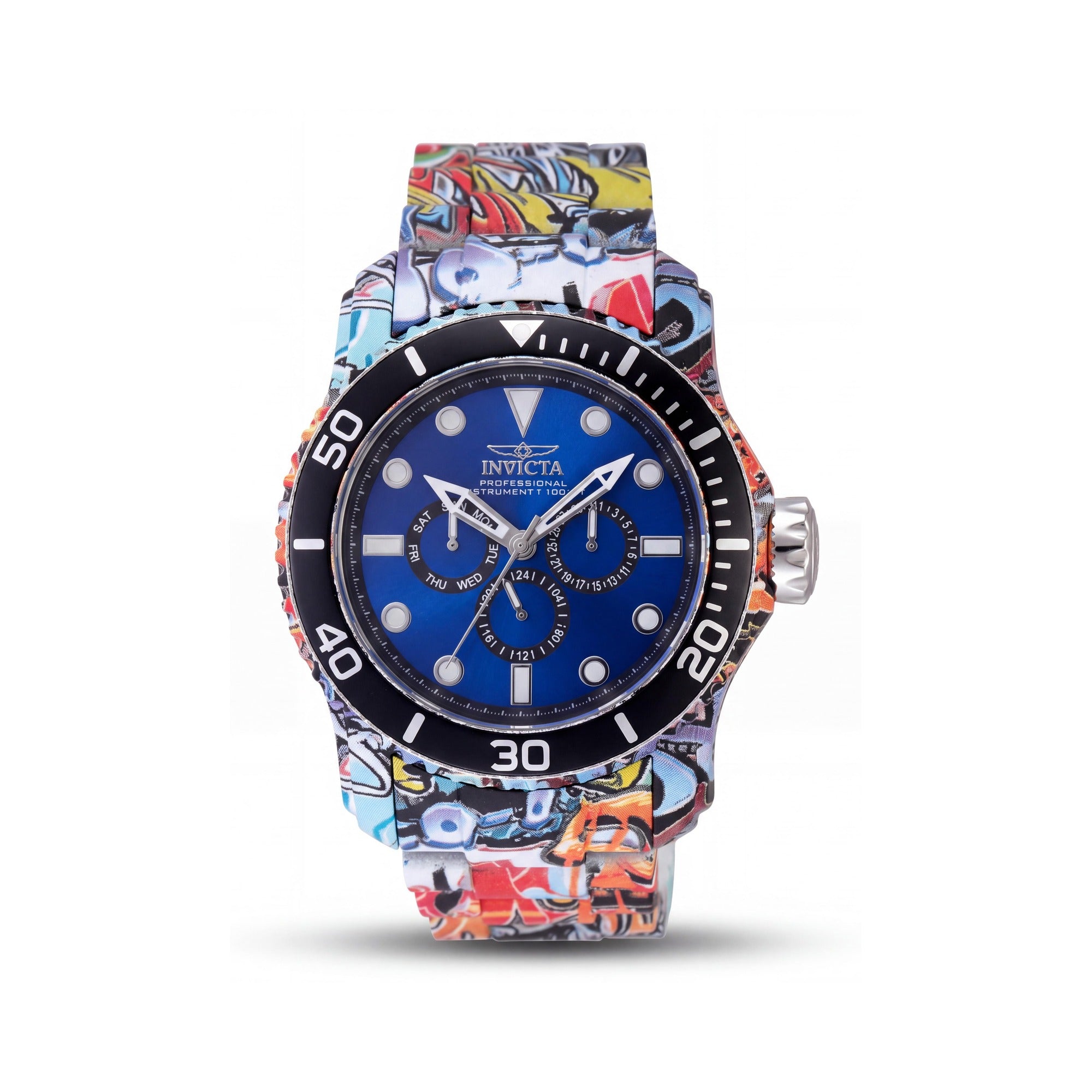 Invicta Pro Diver strappy Unisex Chronograph Quartz Stainless Steel Blue Dial 49mm 10 Bar Water Resistant Watch, Photo 1