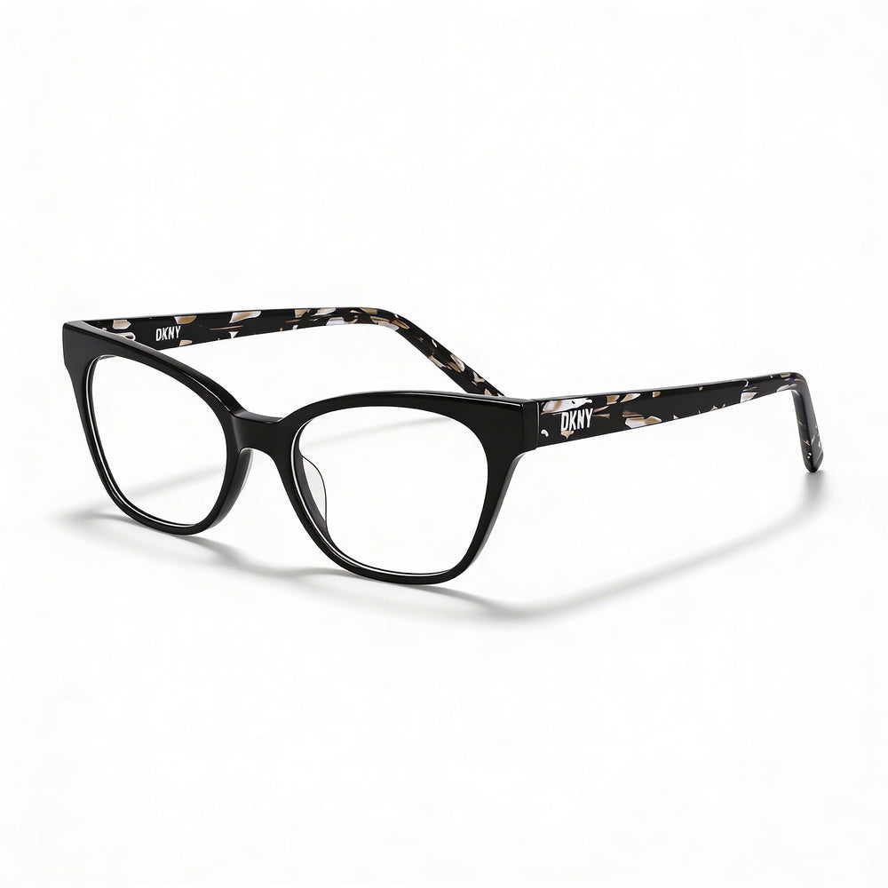 DKNY Women's Classic Style Eyeglasses, Black Acetate Frames, Polycarbonate Lenses, Size 52-17-140mm