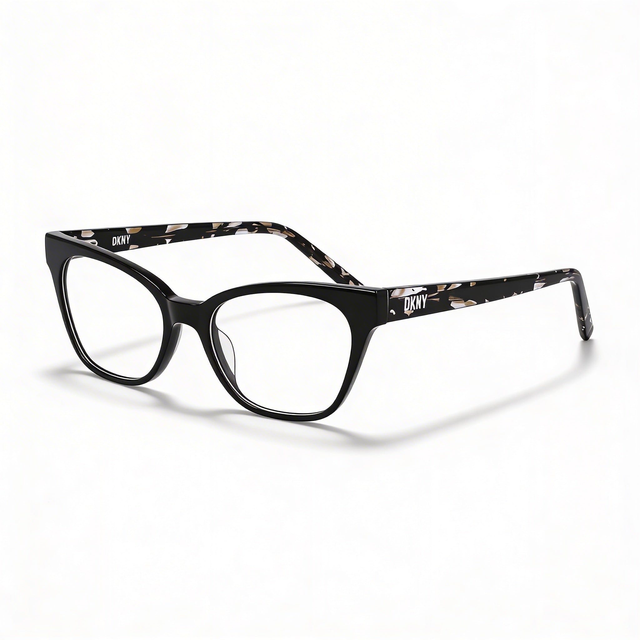 DKNY Women's Classic Style Eyeglasses, Black Acetate Frames, Polycarbonate Lenses, Size 52-17-140mm, Photo 1