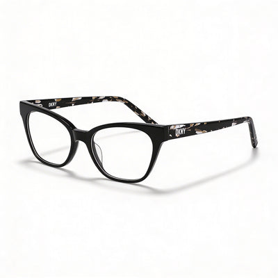 DKNY Women's Classic Style Eyeglasses, Black Acetate Frames, Polycarbonate Lenses, Size 52-17-140mm