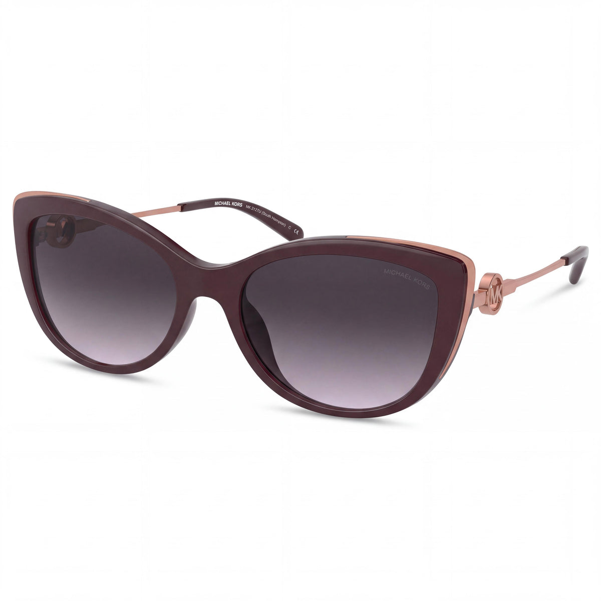 Michael Kors 0mk2127u Women's Plastic Frame Cat Eye UV Protected Sunglasses Cordovan Bronze Gradient Grey 55mm, Photo 1