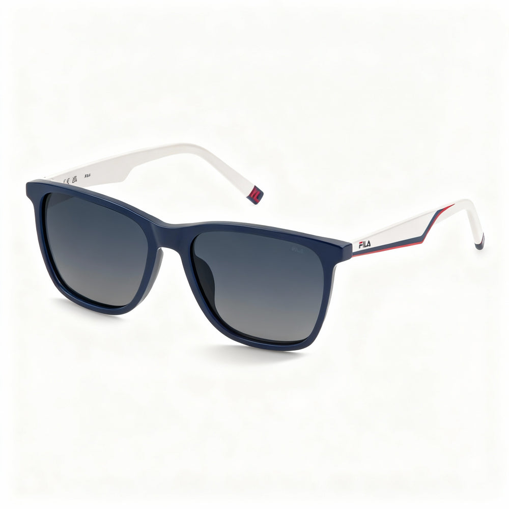 Gafas de sol Fila Sfi461 para hombre, montura azul, lentes degradados azules, sin polarizar, protección UV, 56-17-145