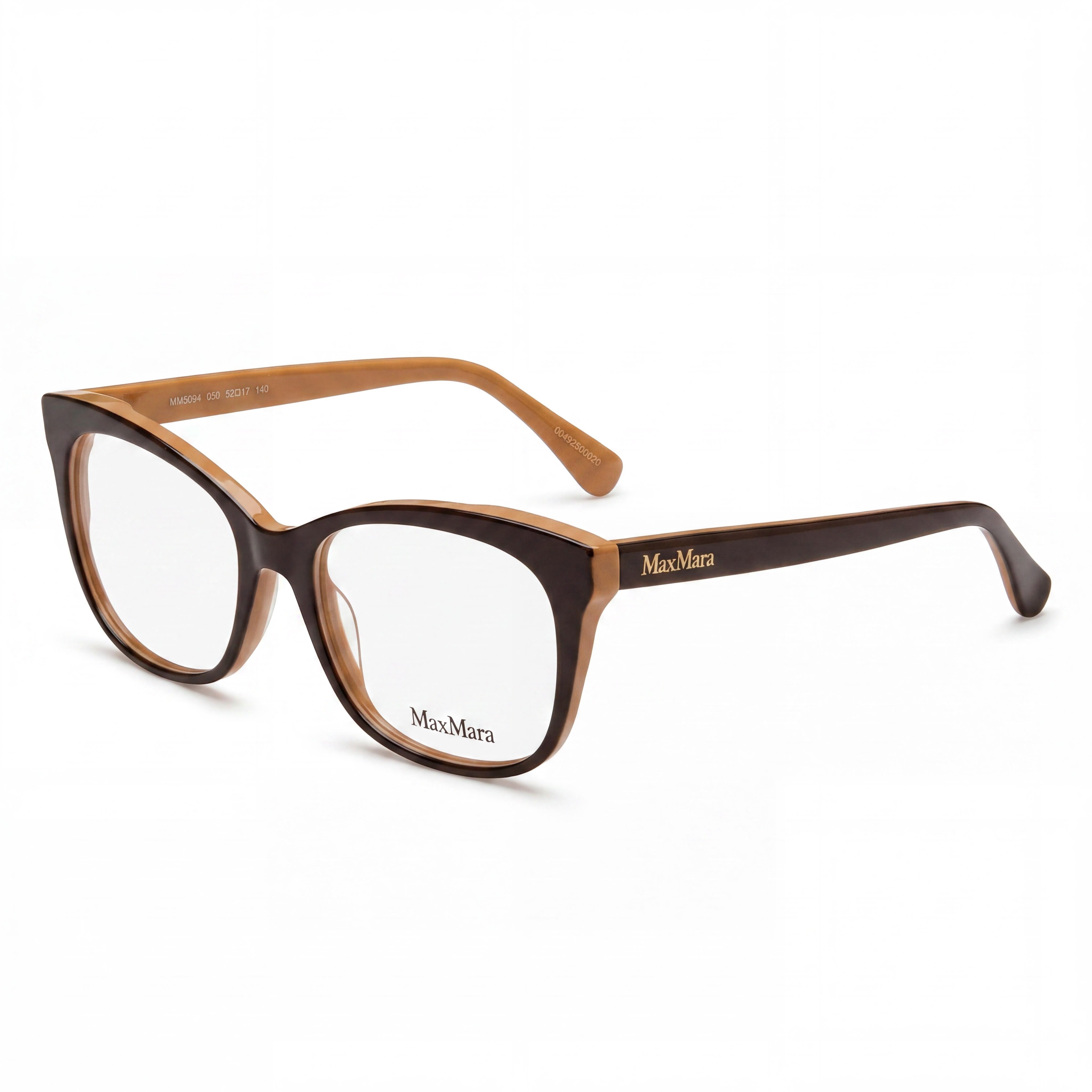 MaxMara Mm5094 Women's Dark Brown Acetate Frame Sunglasses with Dark Brown Lenses 52-17-140, Photo 1