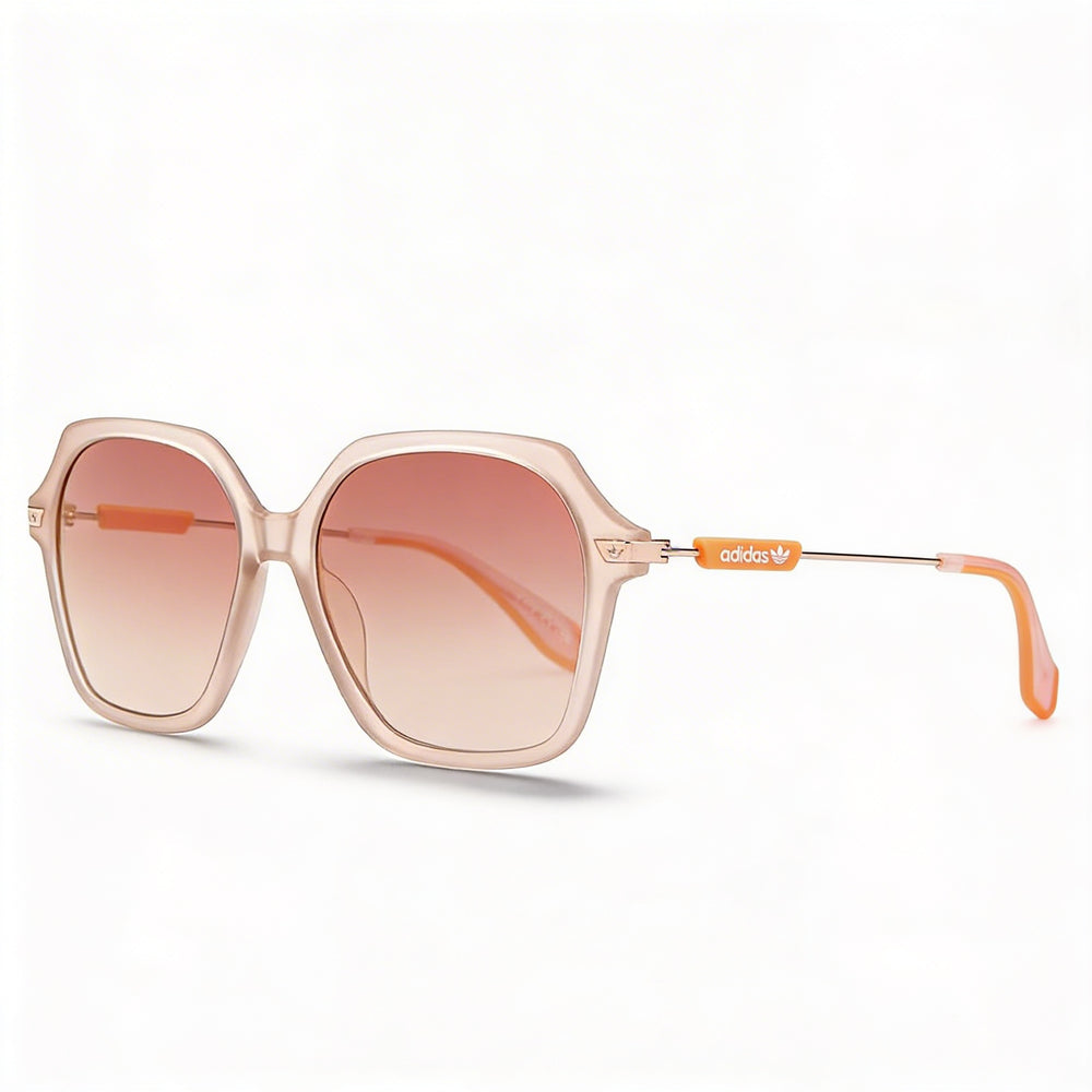 adidas Originals Or0082 para mujer, color rosa claro mate, oro rosa brillante, plástico, protección UV, sin polarizar, espejo Roviex 55