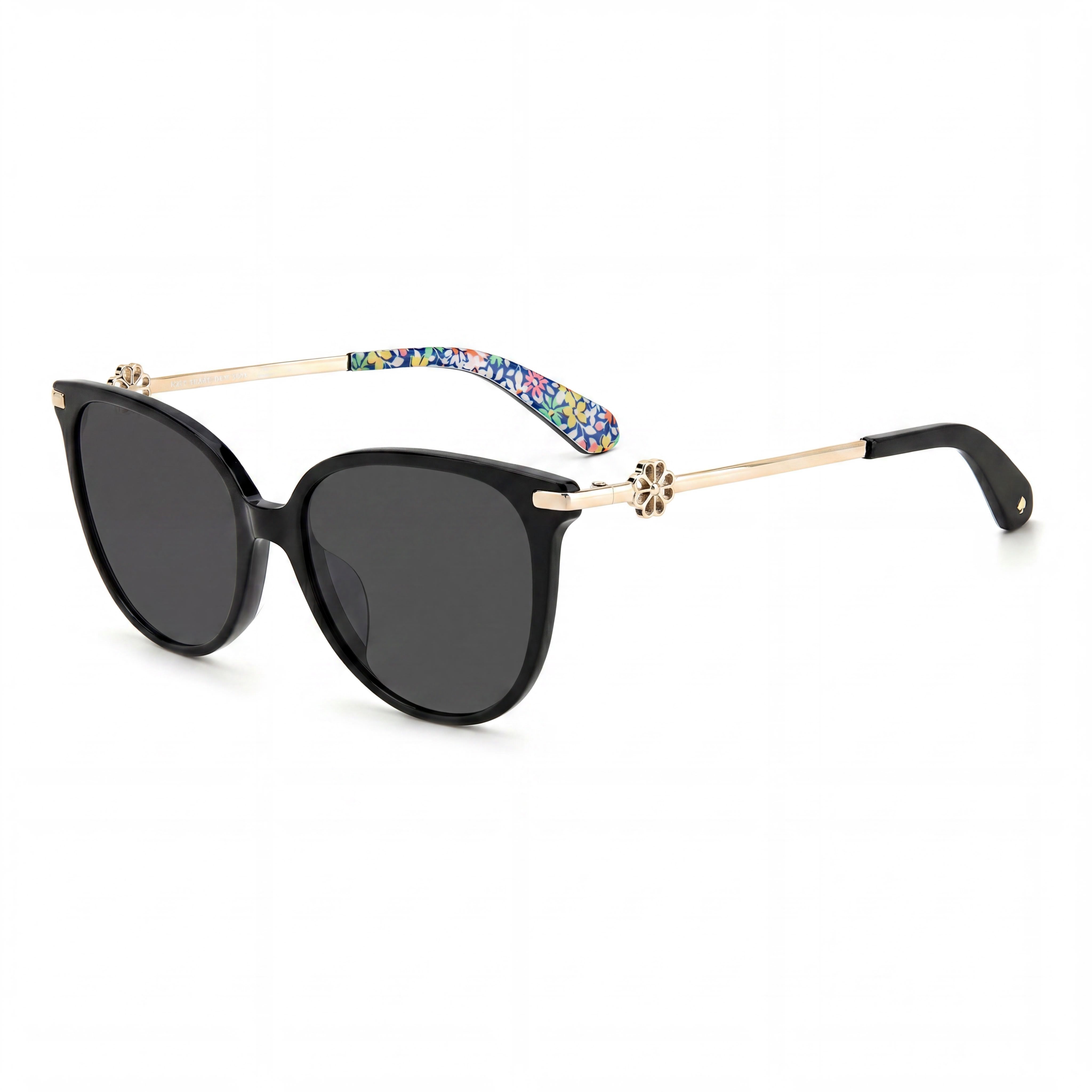kate spade new york Gafas de sol de plástico negras y grises clásicas de moda para mujer, protección UV, no polarizadas 60.3-17-140, Photo 1