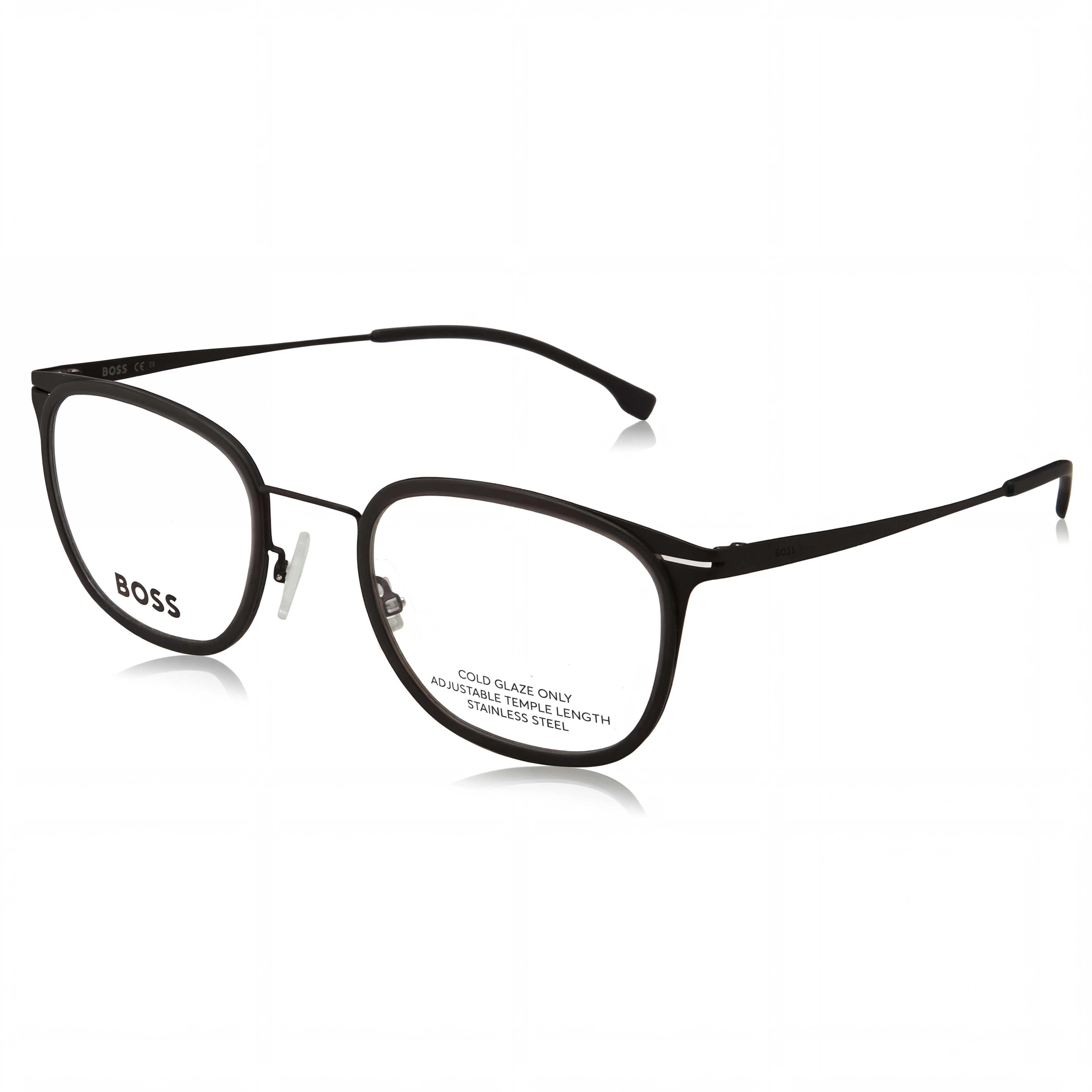 Gafas de sol Hugo Boss Modern para hombre, color negro mate y gris, con montura de acero de aleación y lentes de policarbonato no polarizadas, 53 mm, Photo 1