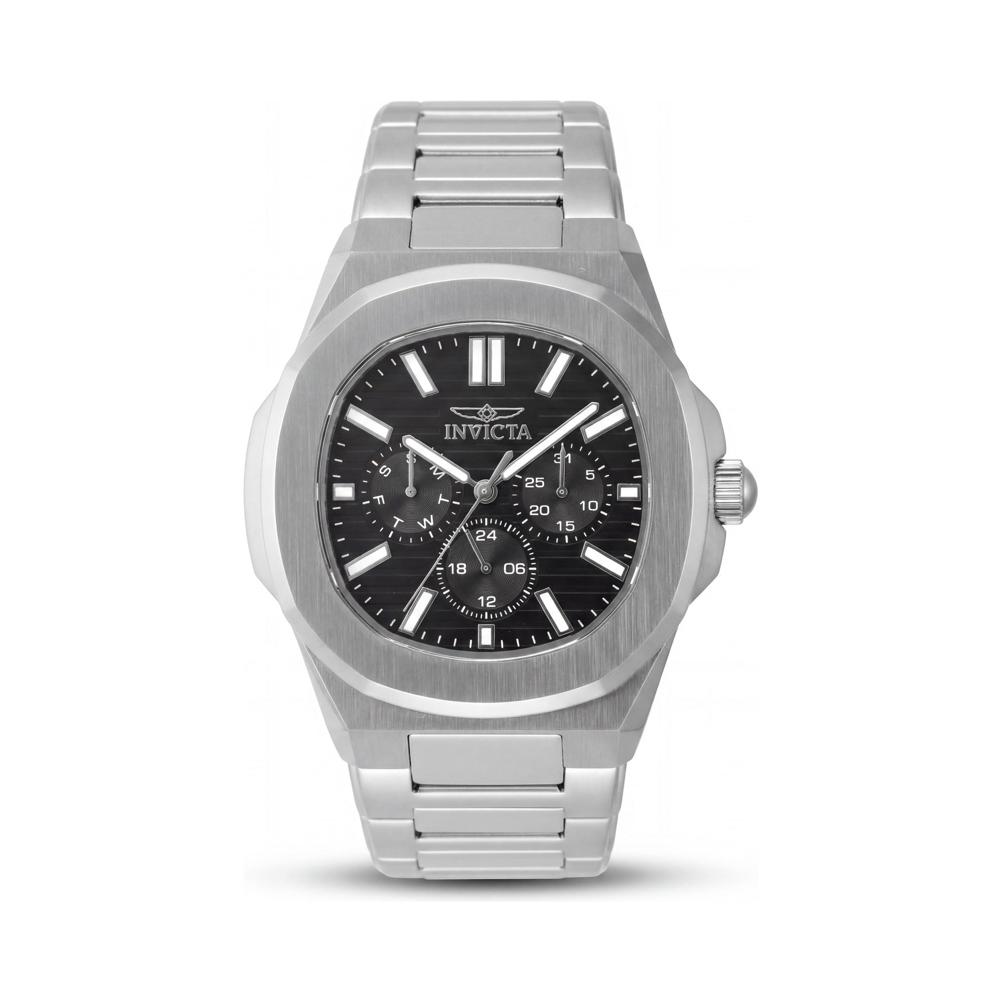 Invicta Speedway 48325 Unisex Chronograph Stainless Steel Watch Silver Black Dial 41mm, Photo 1