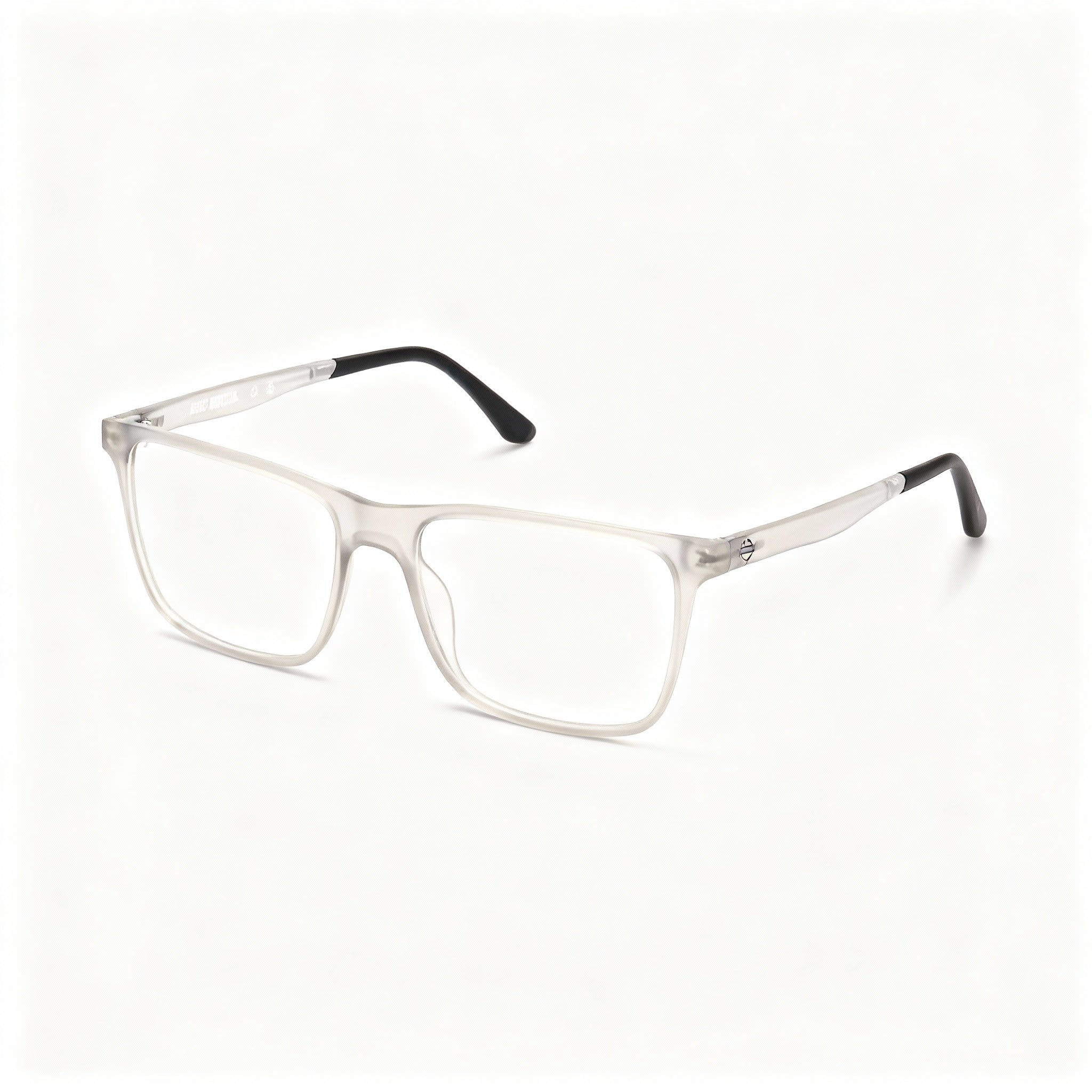 Harley-Davidson Eyewear Men's Plastic Rectangular Glasses, Matte Grey Frame, Multicoloured Lens, 17mm Bridge, 145mm Temple