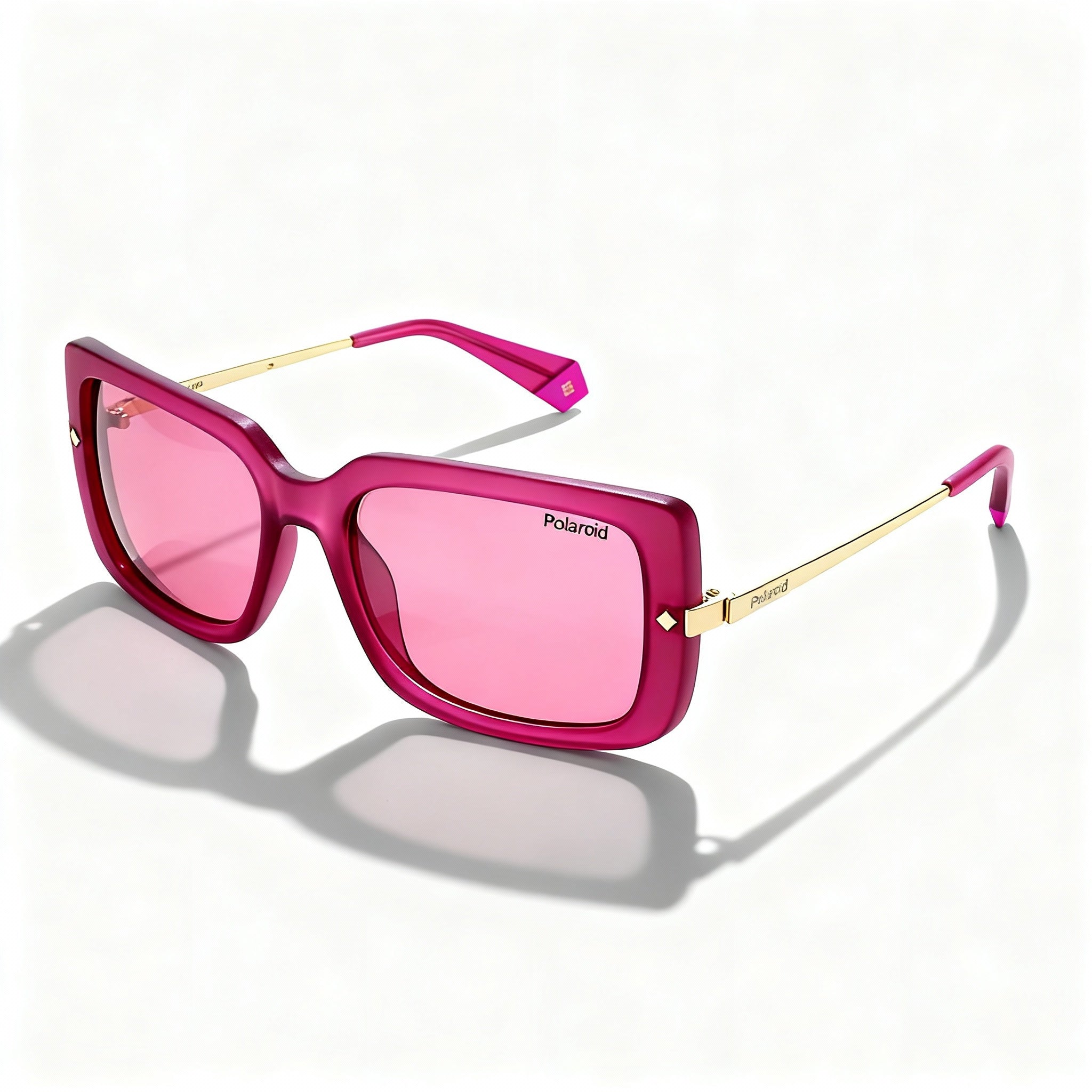 Polaroid Sunglasses Pld 4075/S Women's Square Non-Polarized, Cyclamen Pink Plastic Frame, Gray Lens, 56-18-145mm