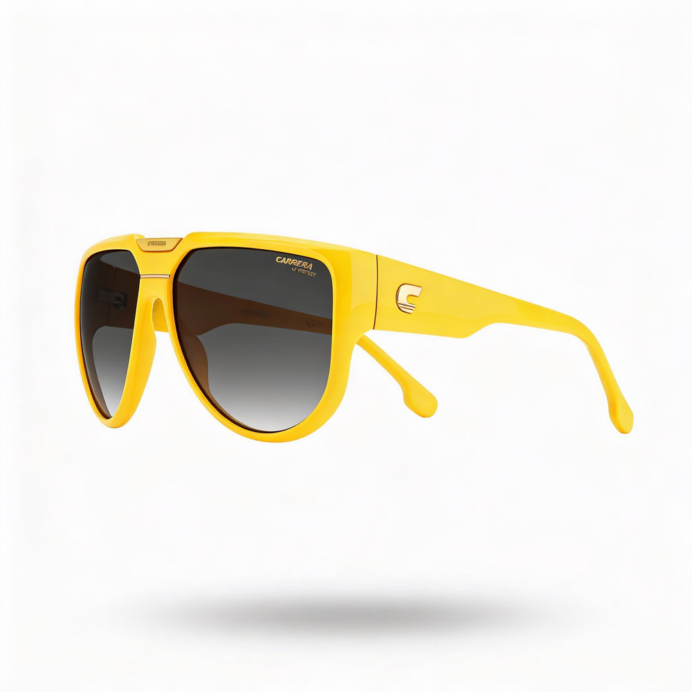 Carrera Flaglab 13 Unisex Contemporary Polyamide Yellow Dark Grey Shaded Gradient UV Protected Sunglasses 62mm