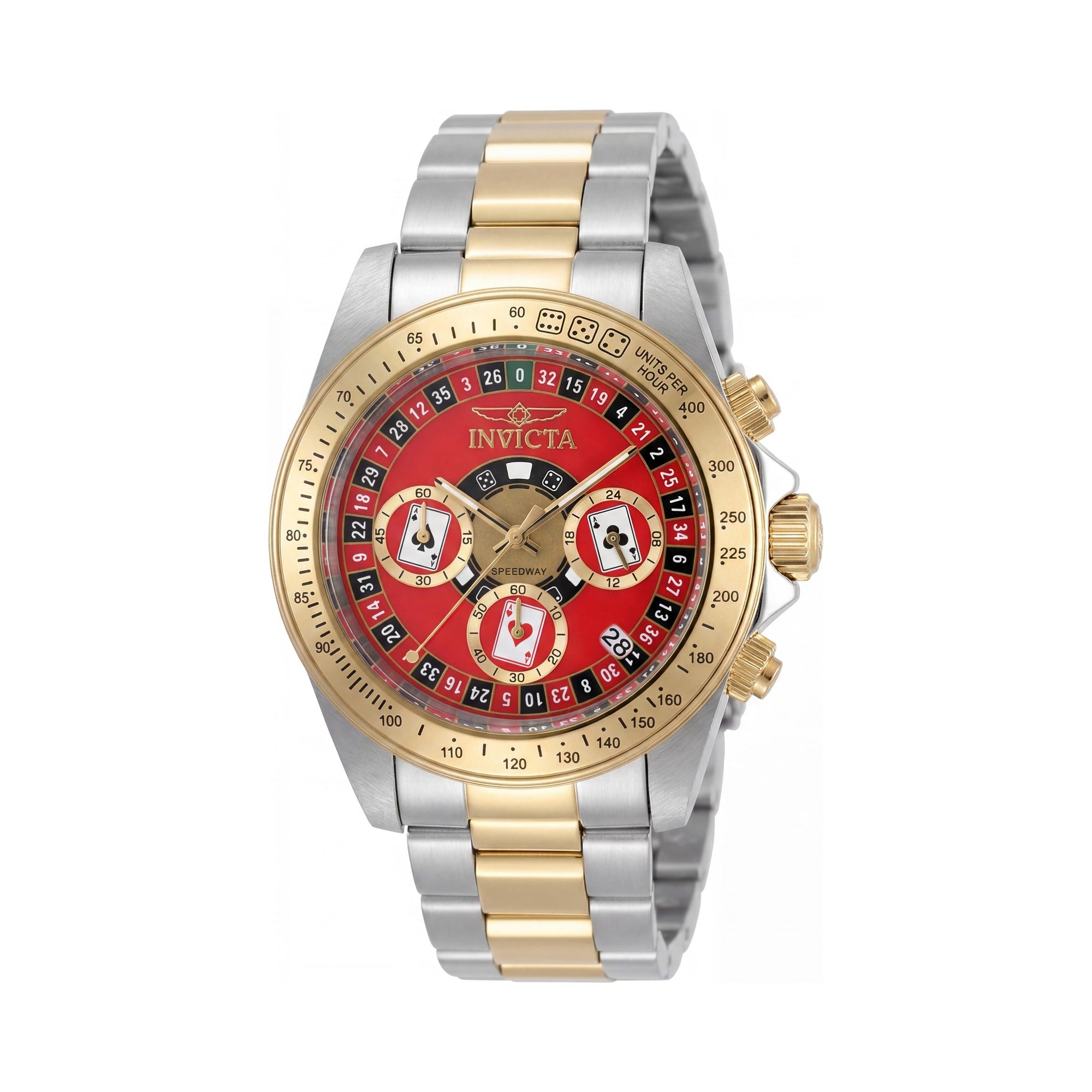 Reloj de cuarzo unisex Invicta Speedway 50495 de acero inoxidable con esfera roja, 39 mm, resistente al agua 200M, Photo 1