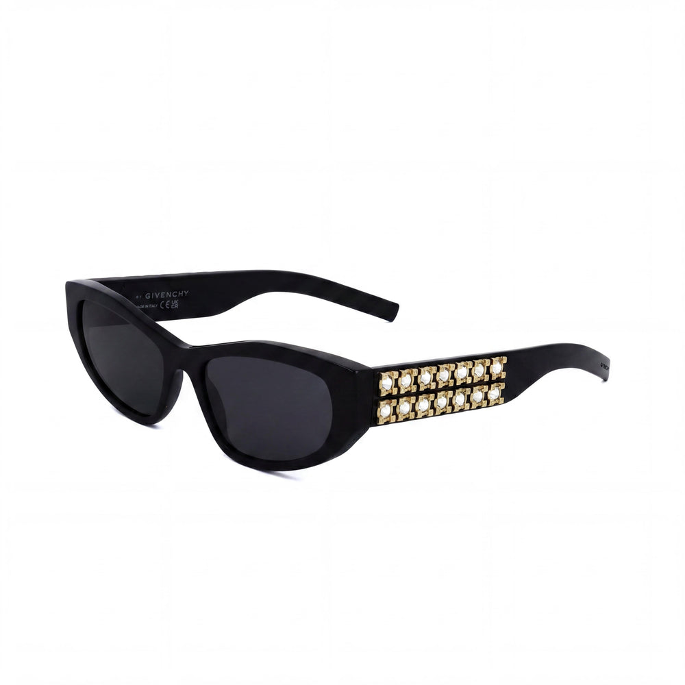 Gafas de sol Givenchy para mujer, estilo casual, de acetato, con montura negra brillante, lentes ahumadas, no polarizadas, protección UV 400, 56 mm