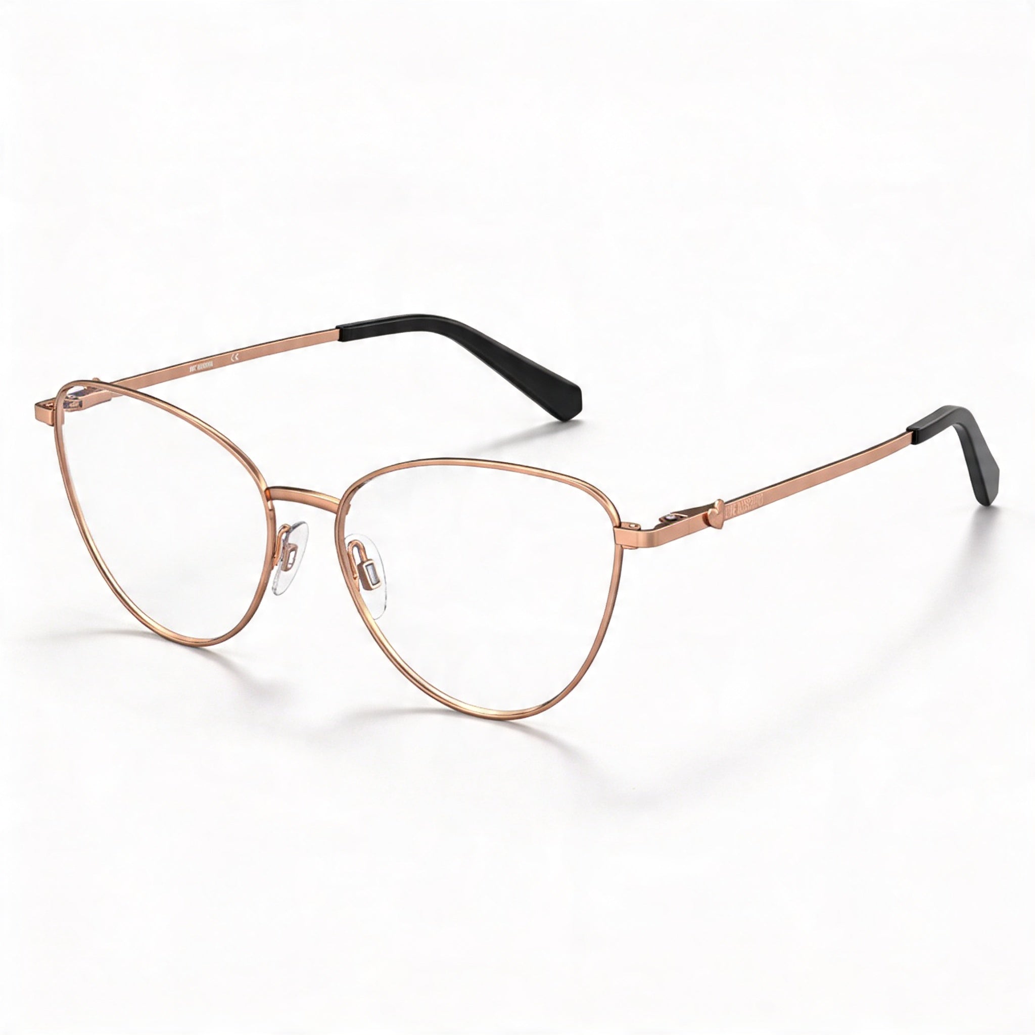 Gafas de sol de mujer Love Moschino con montura de acetato tipo Cat Eye, lentes que no son de policarbonato, color cobre dorado 55, Photo 1