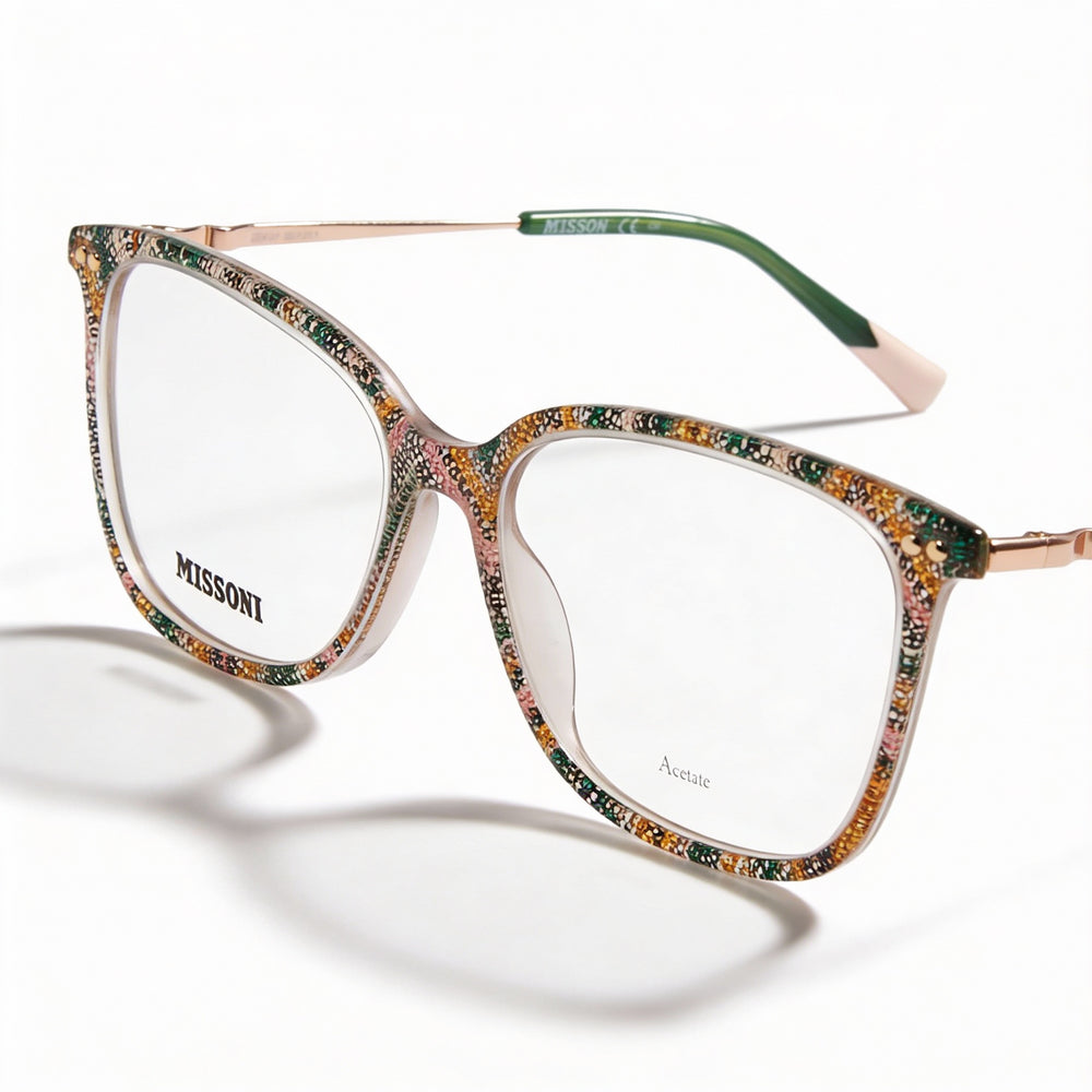 Gafas de sol Missoni Modern para mujer, de acetato, color rosa y verde, con lentes de policarbonato, 53 mm