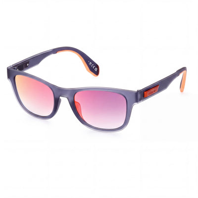 Gafas de sol unisex casuales adidas con montura de plástico azul mate y lentes espejadas roviex, no polarizadas, protección UV de 51 mm