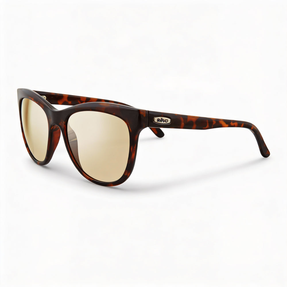 Revo Re 1069 Leigh Cat Eye Women's Polarized UV Sunglasses Tortoise Frame Champagne Lens 52mm