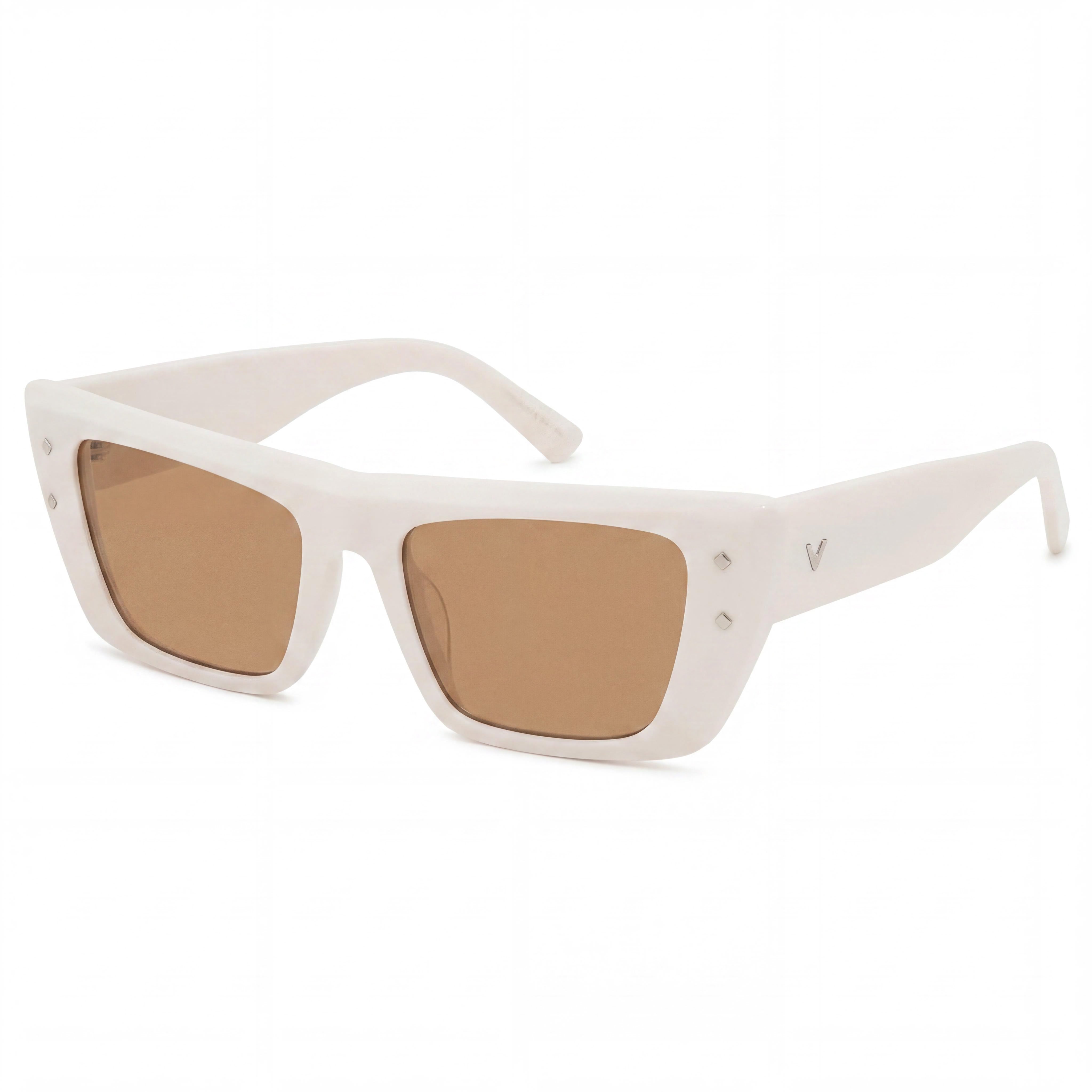 Gafas de sol de mujer MCM Cat Eye con montura completa, armazón de acetato color marfil, lentes Roviex no polarizadas, 52 mm, Photo 1