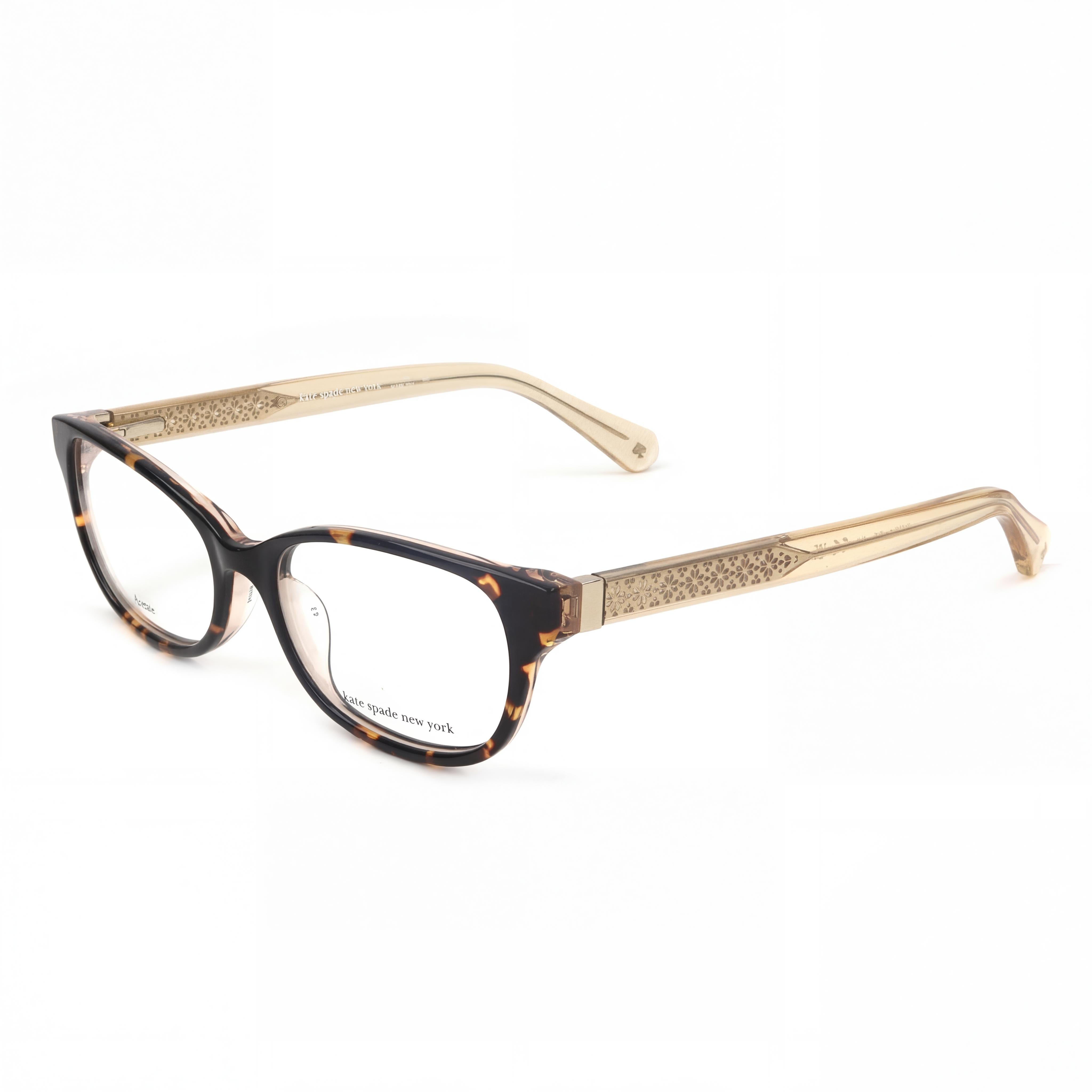 kate spade new york Gafas modernas para mujer Acetato Habana Oscuro Marco completo Rectangular 50mm, Photo 1