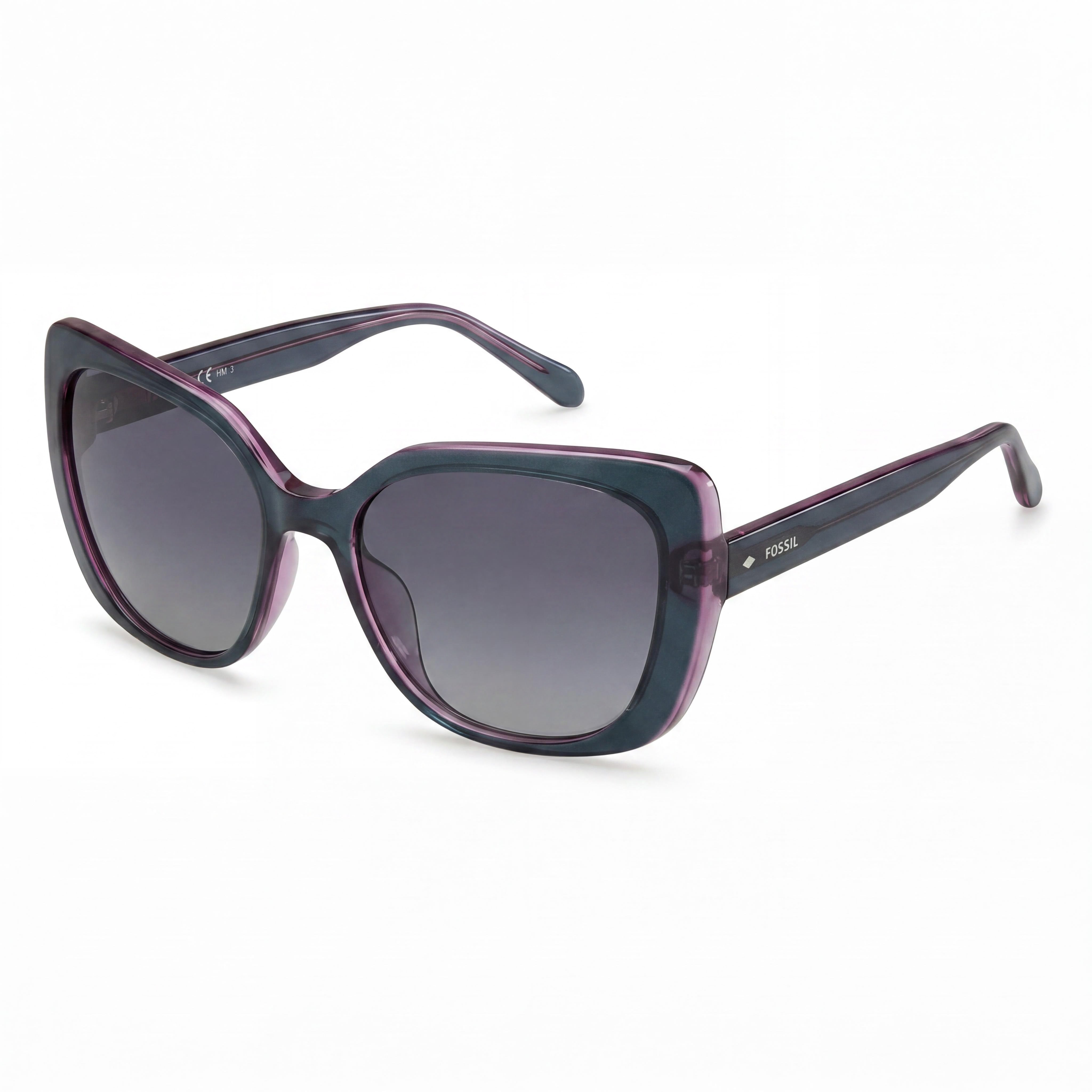 Fossil FOS 3143/S Women's Blue Frame Dark Grey Shaded UV Protection Sunglasses 55mm, Photo 1
