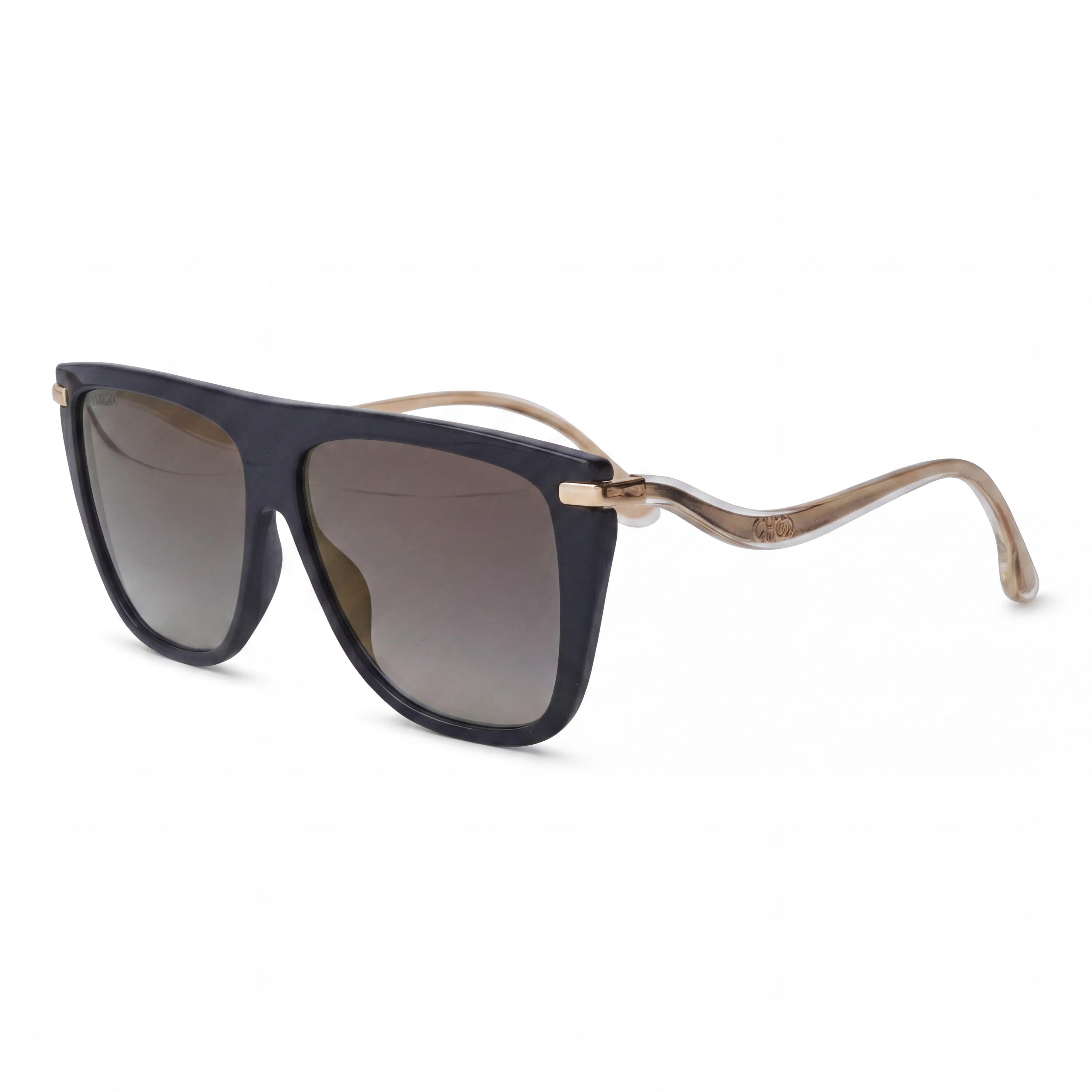 JIMMY CHOO SUVI/S 807/FQ Women's 58mm Black Acetate Cat Eye Sunglasses, Gradient Grey Mirror Non-Polarized UV Protection Lenses, Photo 1