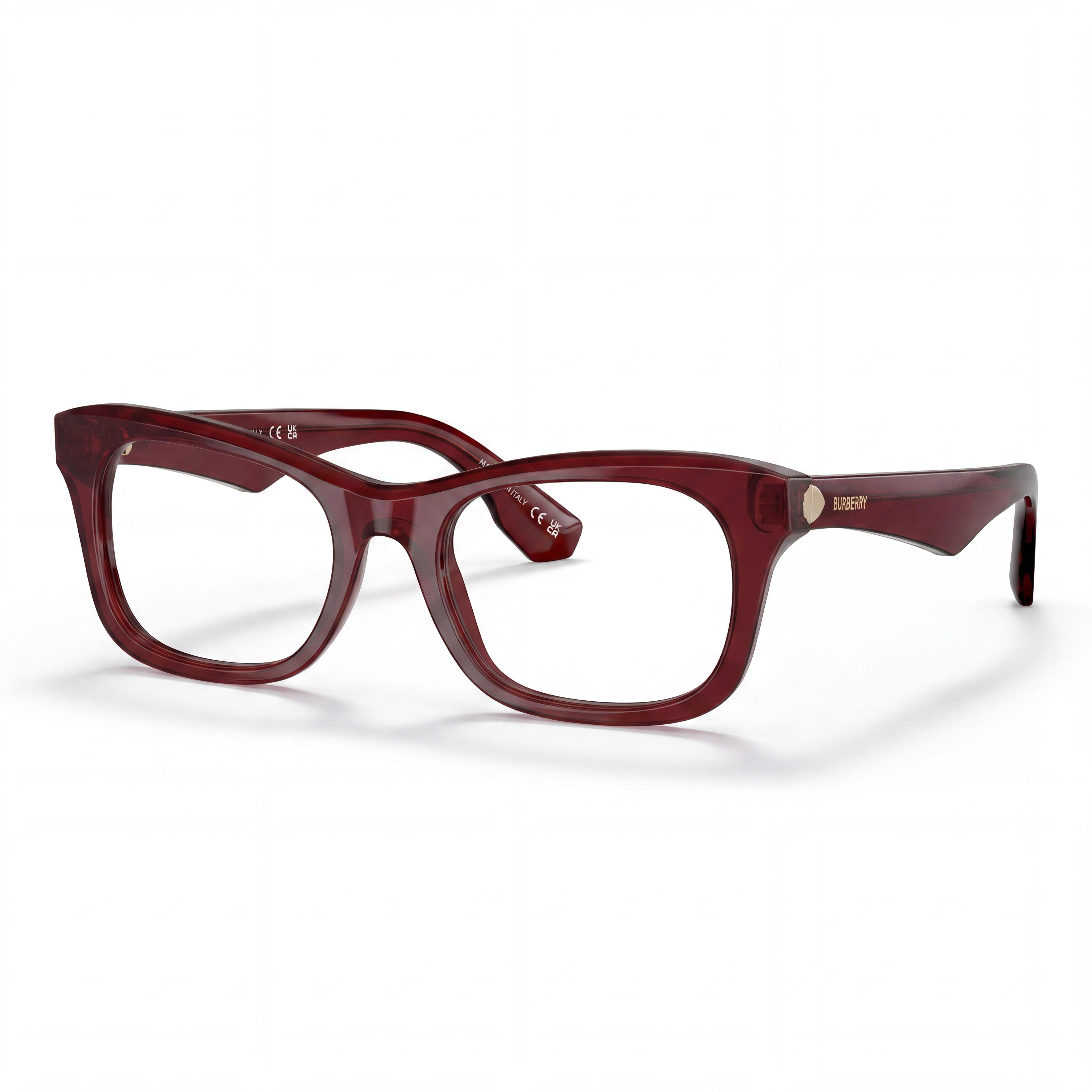 Burberry Classic Red Unisex Eyeglasses Frame, Red - Prescription Ready Optical Glasses with Clear Demo Lenses, Photo 1