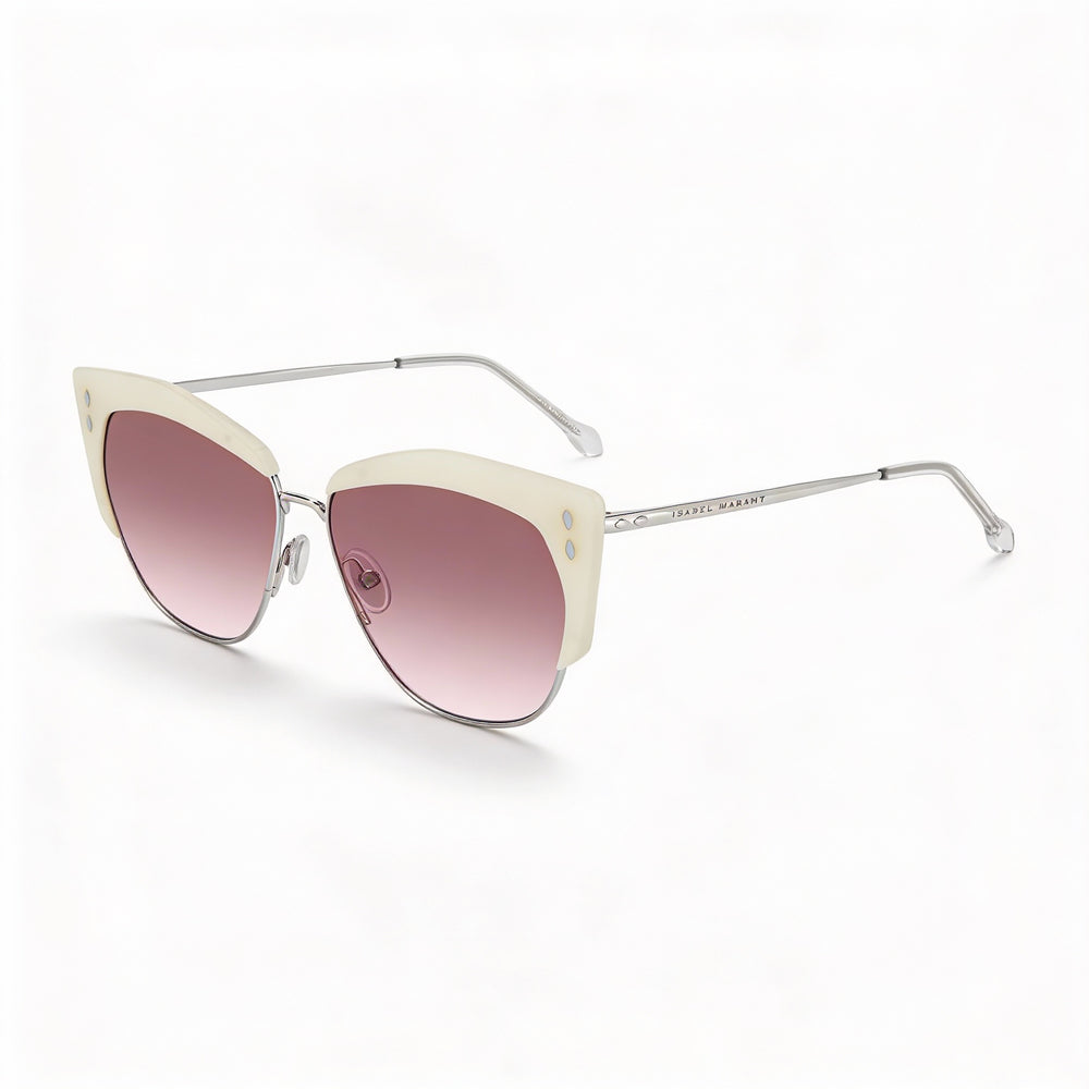 Isabel Marant Casual Women's Mother of Pearl White Metal Frame Sunglasses with Pink Doubleshade Lenses 58mm