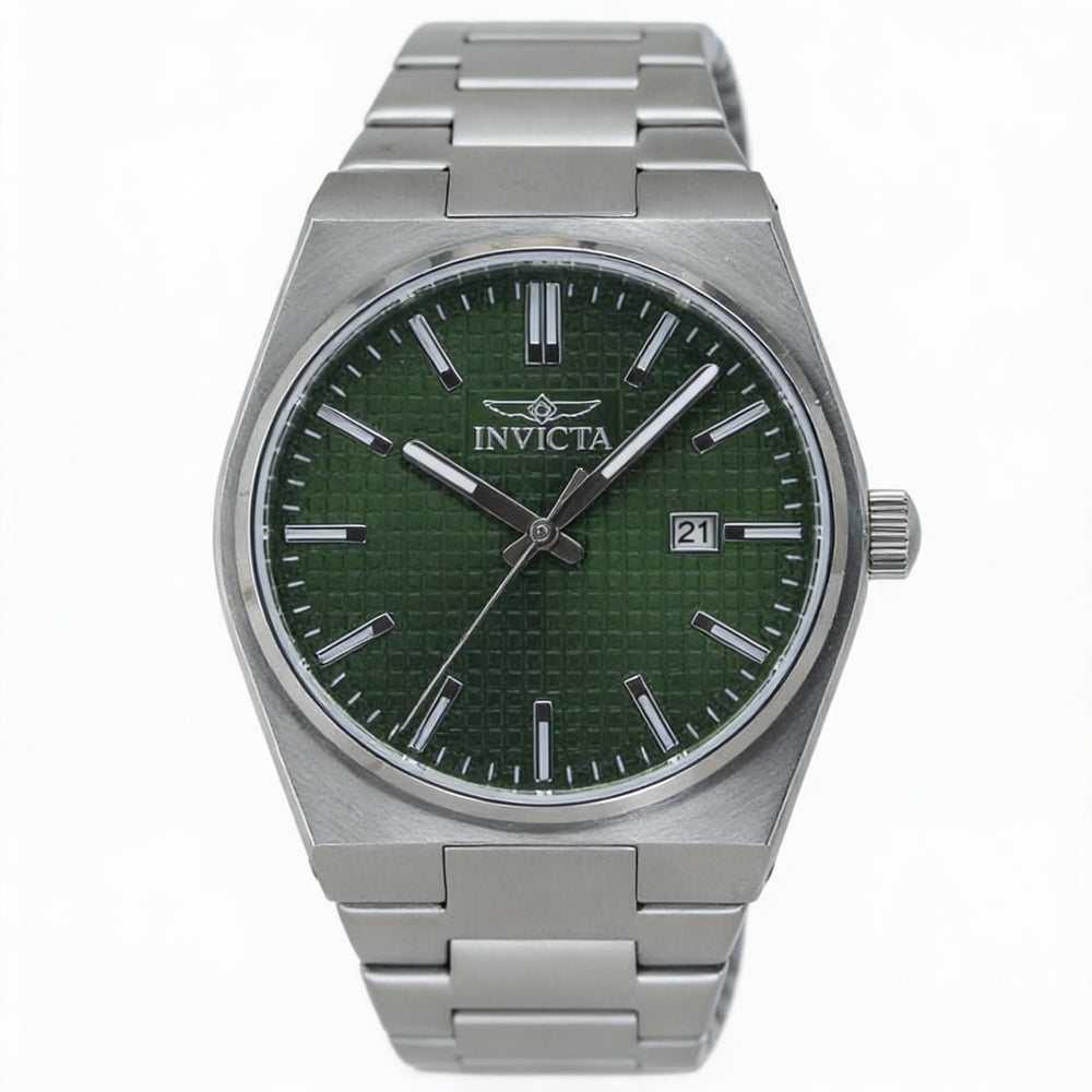 Invicta Speedway 48392 strappy Unisex Silver Stainless Steel Case Green Dial Quartz Watch 40mm