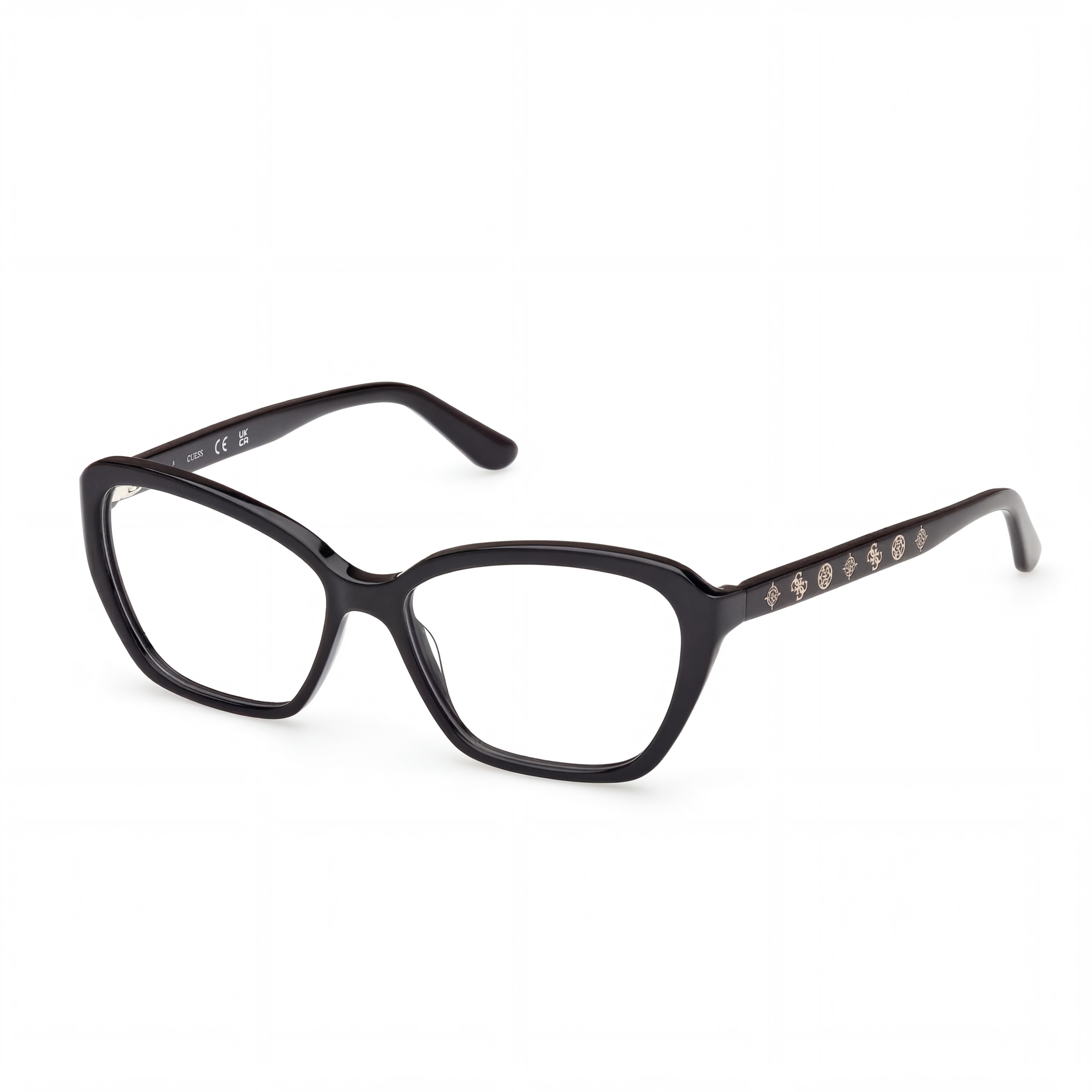 Guess GU50115 Shiny Black Rectangle Eyeglasses for Women, Acetate 54mm, Photo 1