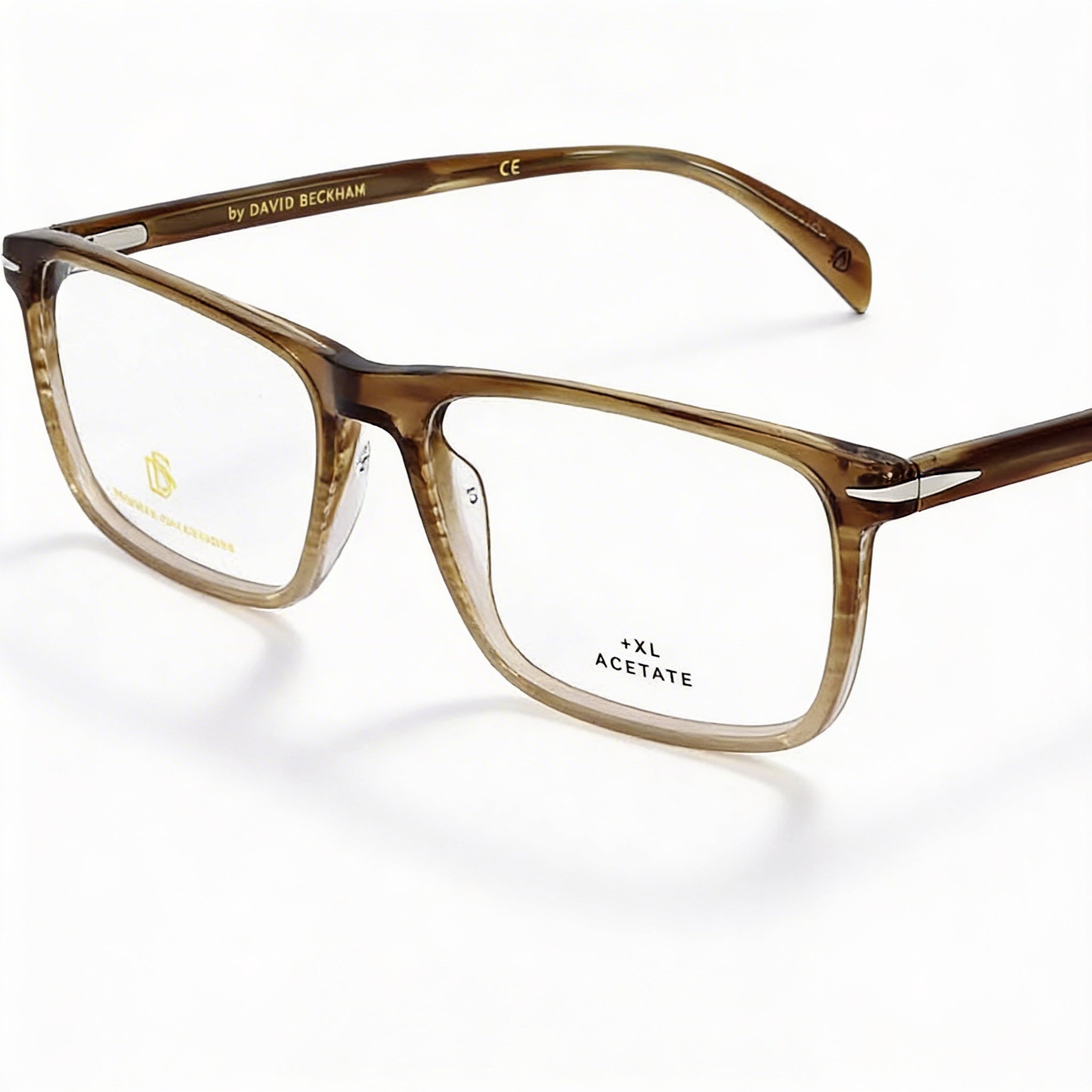 David Beckham Db 1019 Unisex Polarized Plastic Sunglasses Striped Brown Beige 57mm, Photo 1