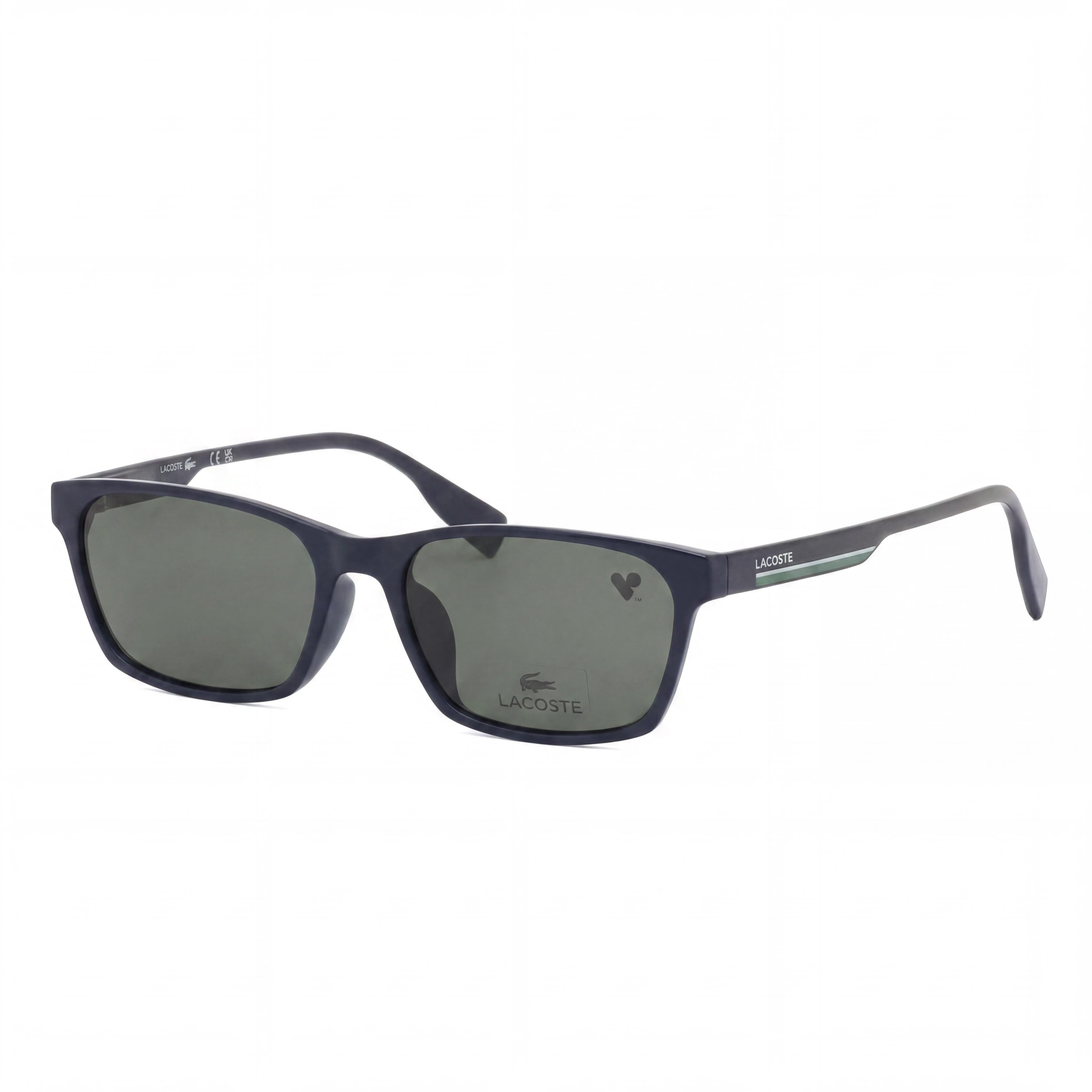 Gafas de sol de estilo moderno Lacoste para hombre con montura inyectada en negro y lentes negras no polarizadas, ancho de lente de 54 mm, Photo 1