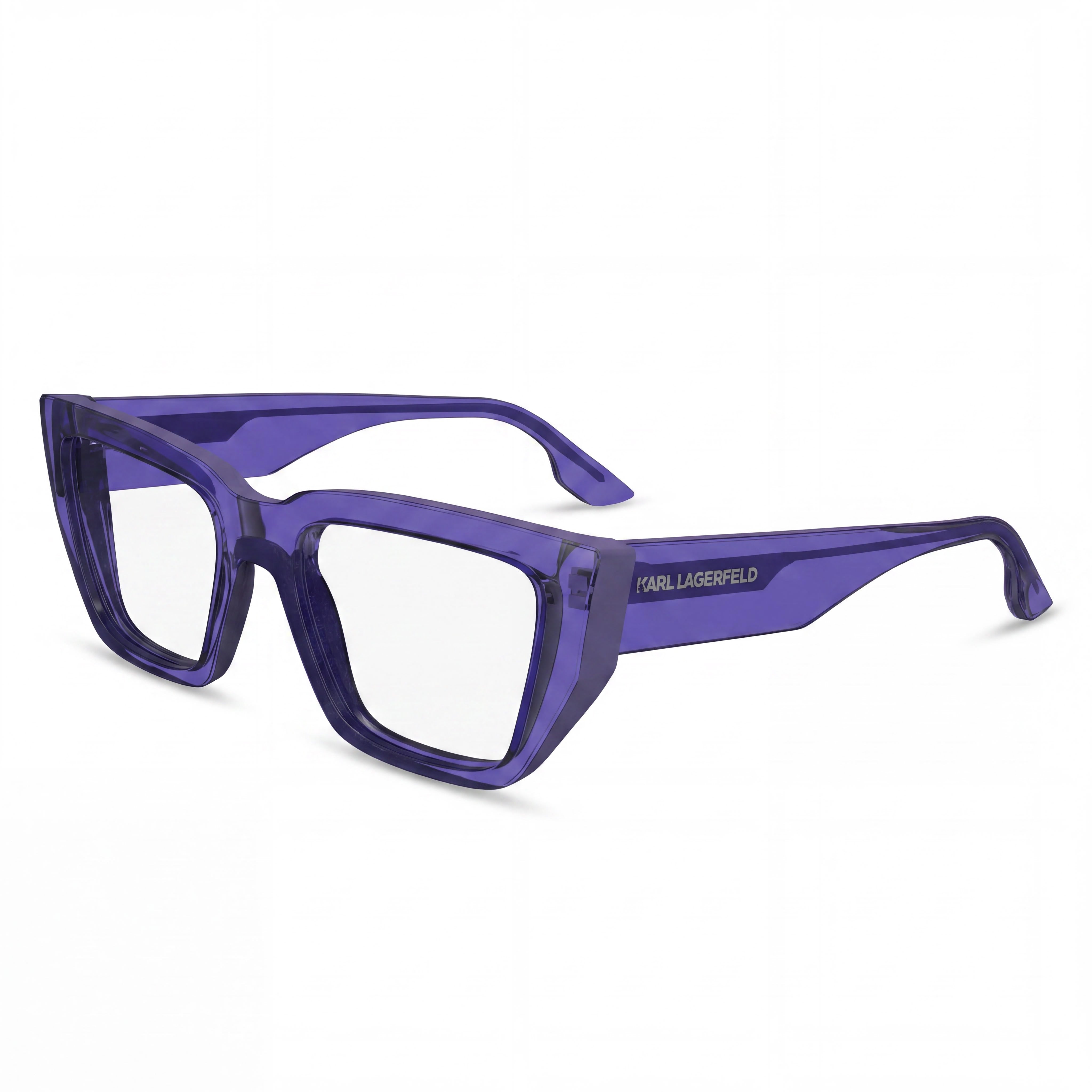 KARL LAGERFELD Modern Women's Violet Injected Frame Sunglasses with UV Protection, 52mm Lens, Photo 1