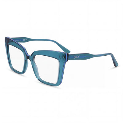 KARL LAGERFELD KL6136 Women's Rectangle Eyeglasses with Injected Petrol Frame and Polycarbonate Lenses 51mm