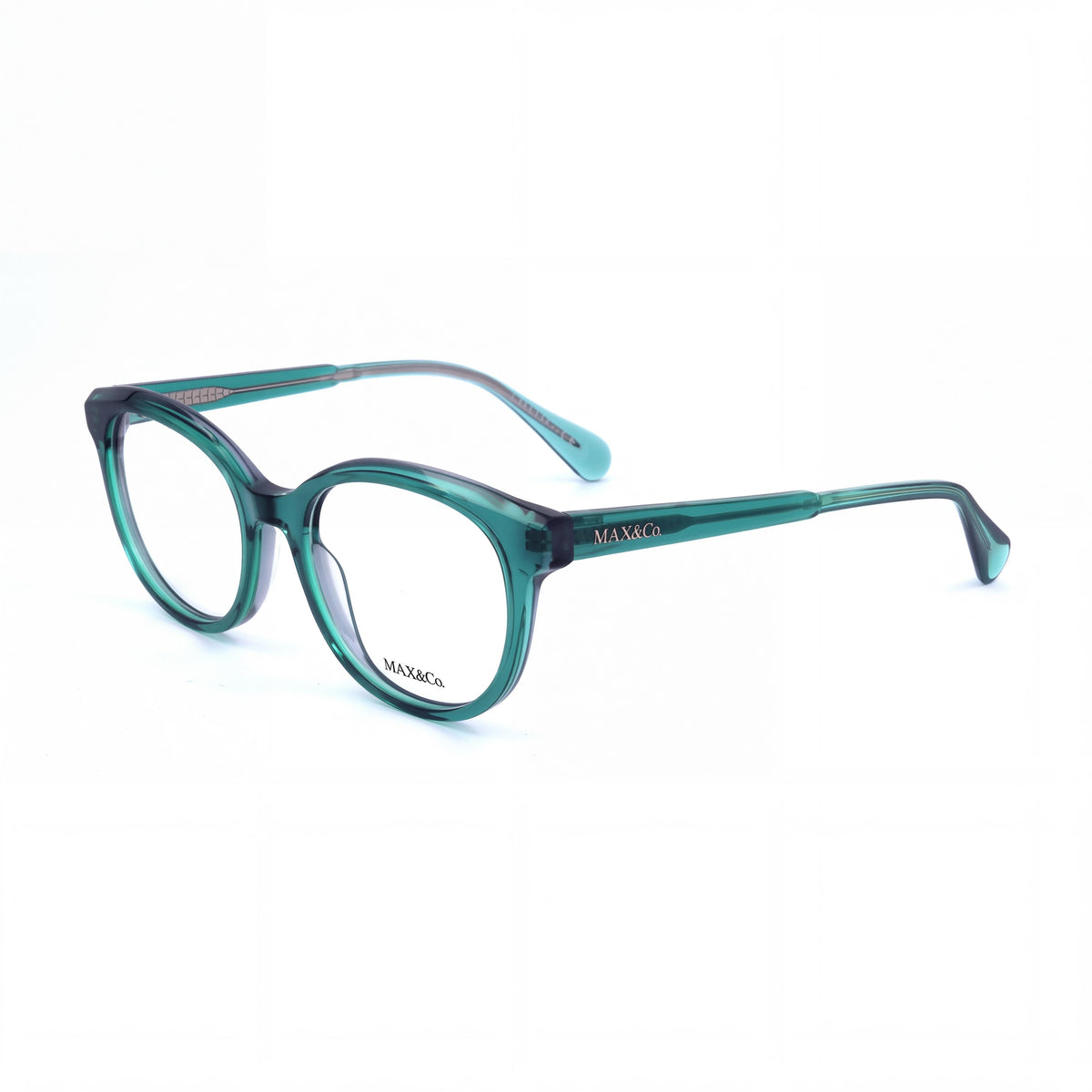 Max&Co. Casual Women's Dark Green Acetate Frame Eyeglasses with Transparent Lenses, 48-17-135, Photo 1