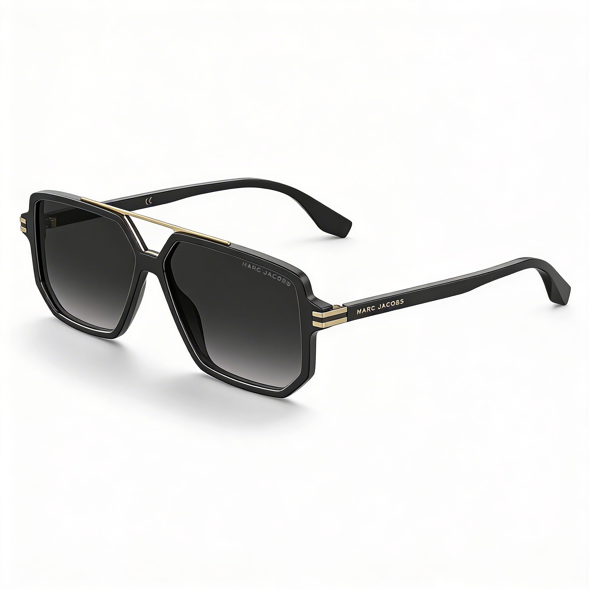 Marc Jacobs Classic Unisex Black Acetate Dark Grey Gradient Non-Polarized 100% UV Protection Sunglasses 58mm, Photo 1